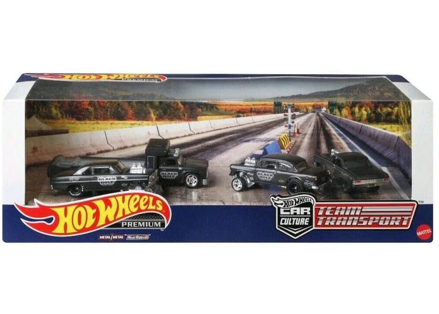 Hot Wheels 2020 Premium Team Transport Black Hole Gasser Set