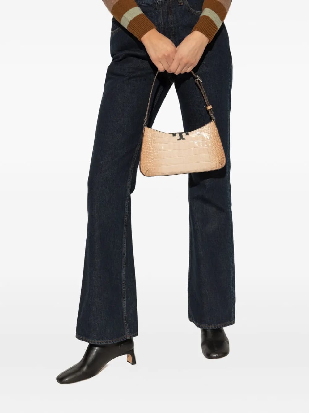 Eleanor crocodile-embossed shoulder bag