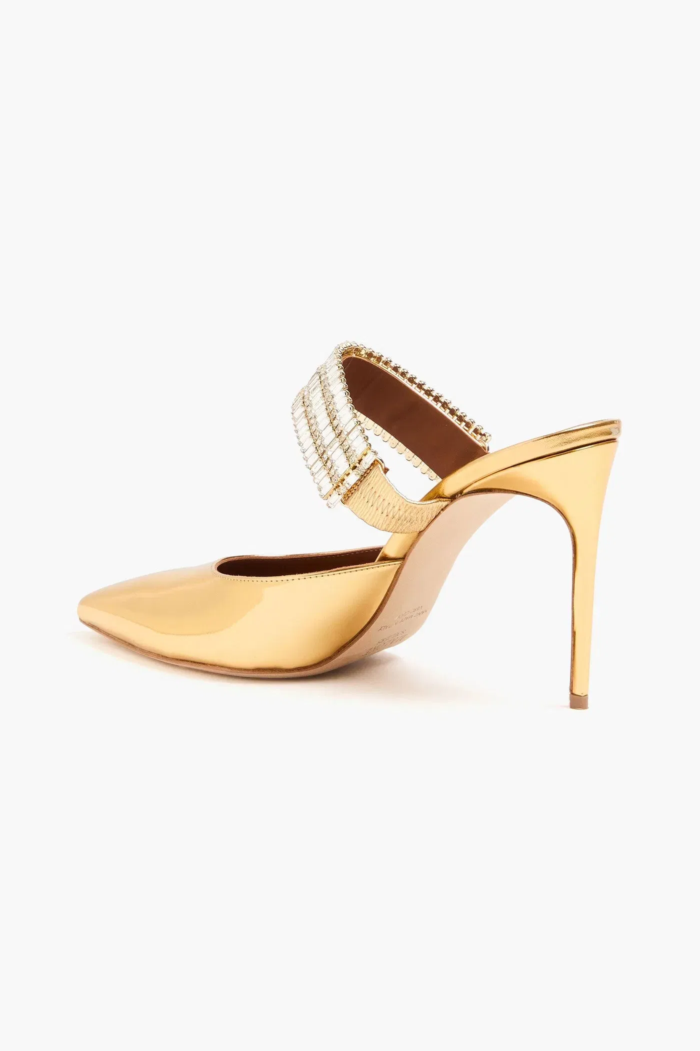 Malone Souliers Jolie 90 Embellished Mirrored-Leather Mules Gold Women's