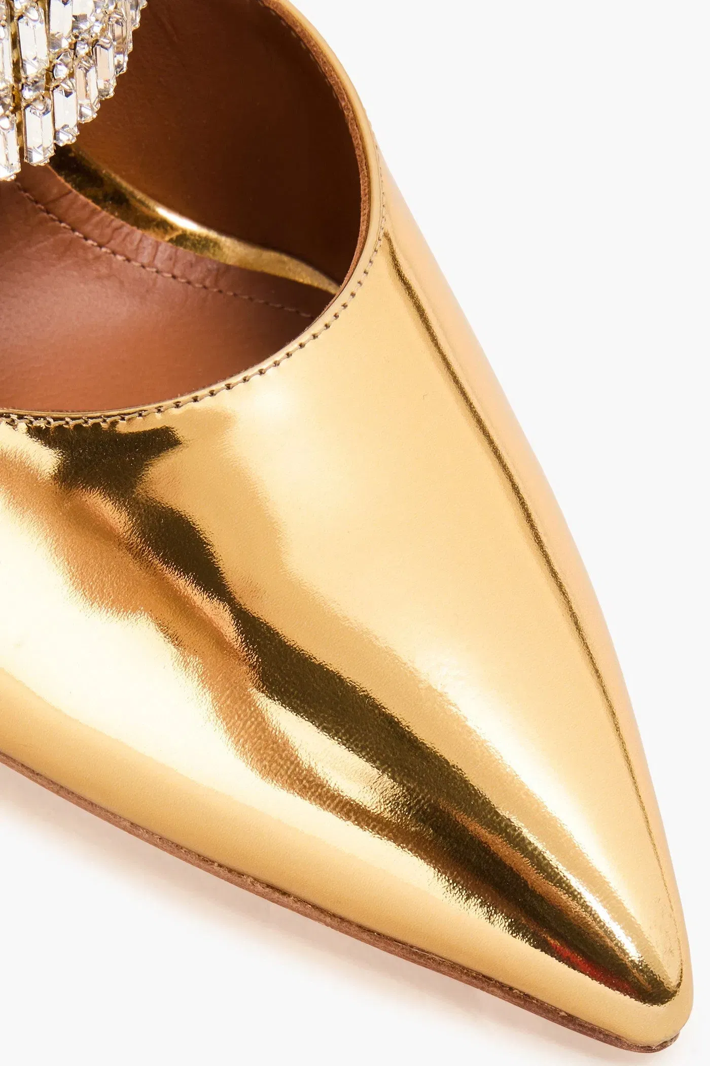 Malone Souliers Jolie 90 Embellished Mirrored-Leather Mules Gold Women's