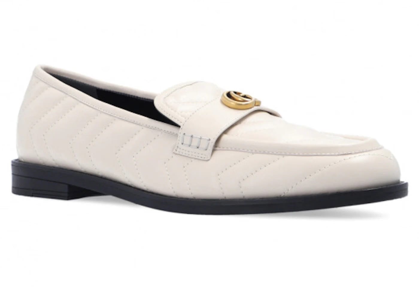 Gucci Marmont Matelassé Loafer White Womens