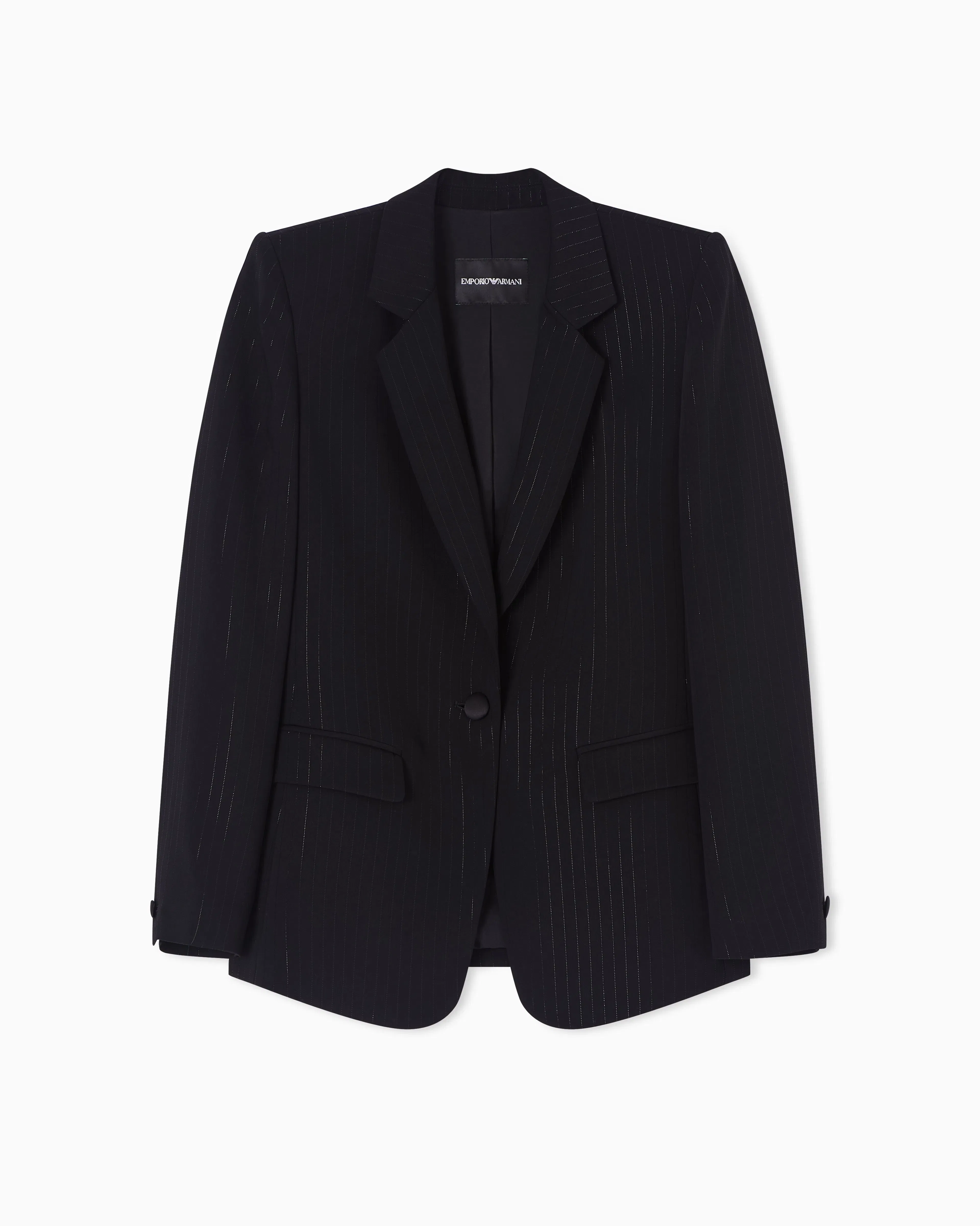 Emporio Armani Single-breasted jacket with a lurex pinstriped motif