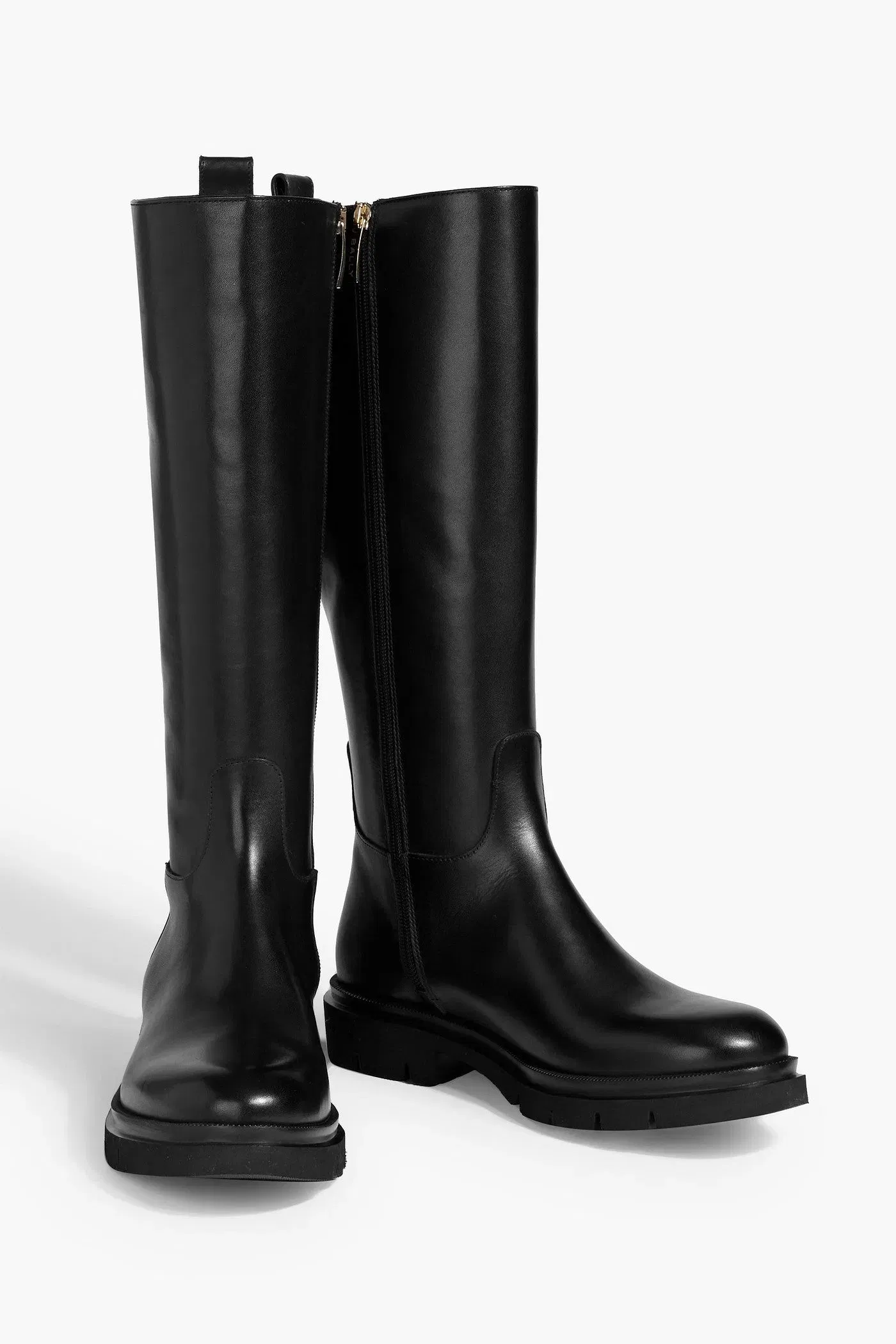 Bally Waldina Leather Knee Boots Black Women's