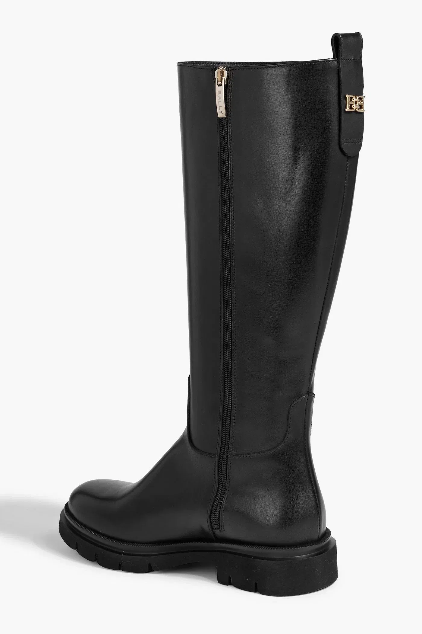 Bally Waldina Leather Knee Boots Black Women's