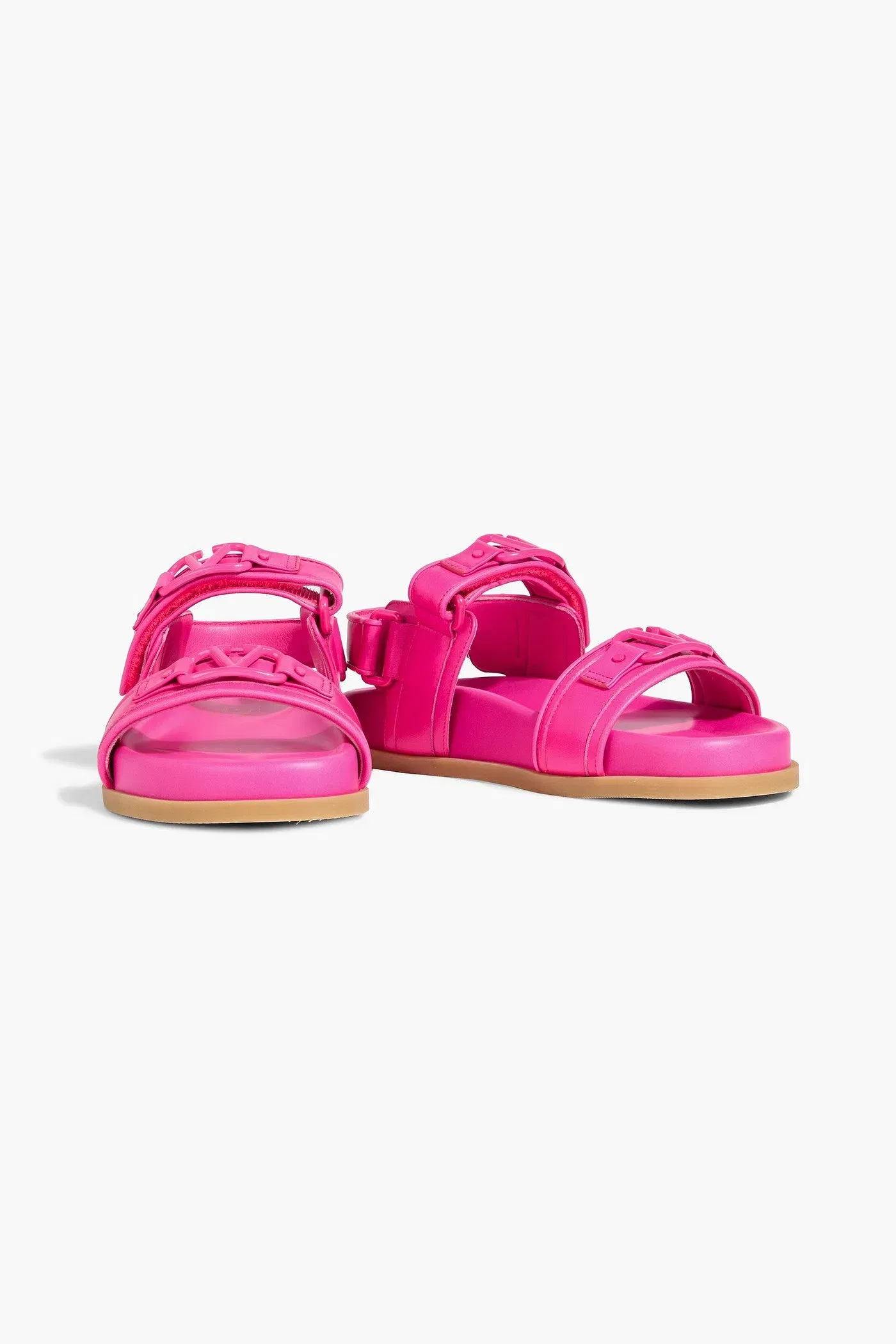 Valentino Garavani Vlogo Signature Leather Slingback Sandals Bright Pink Women's