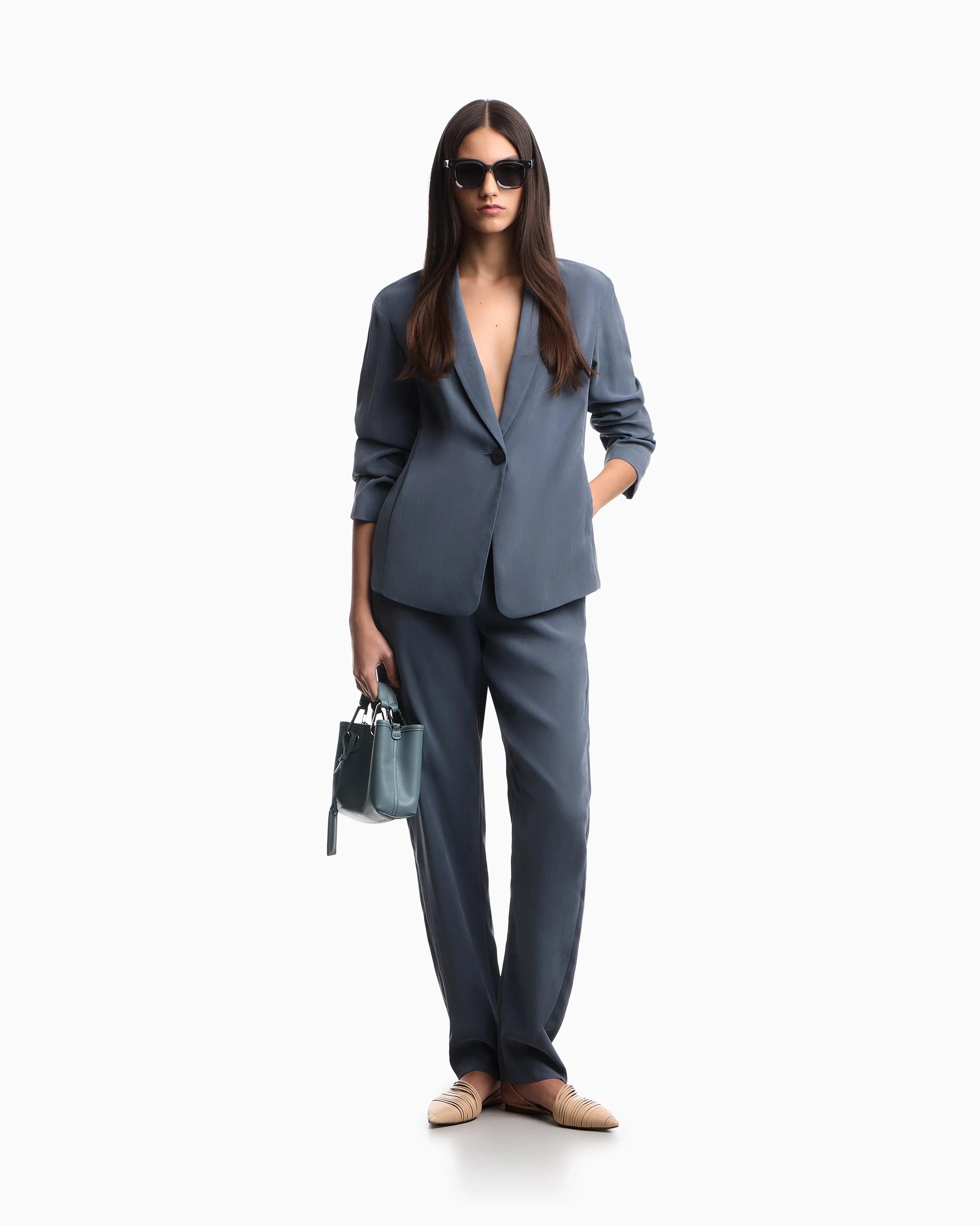 Emporio Armani Washed modal twill trousers