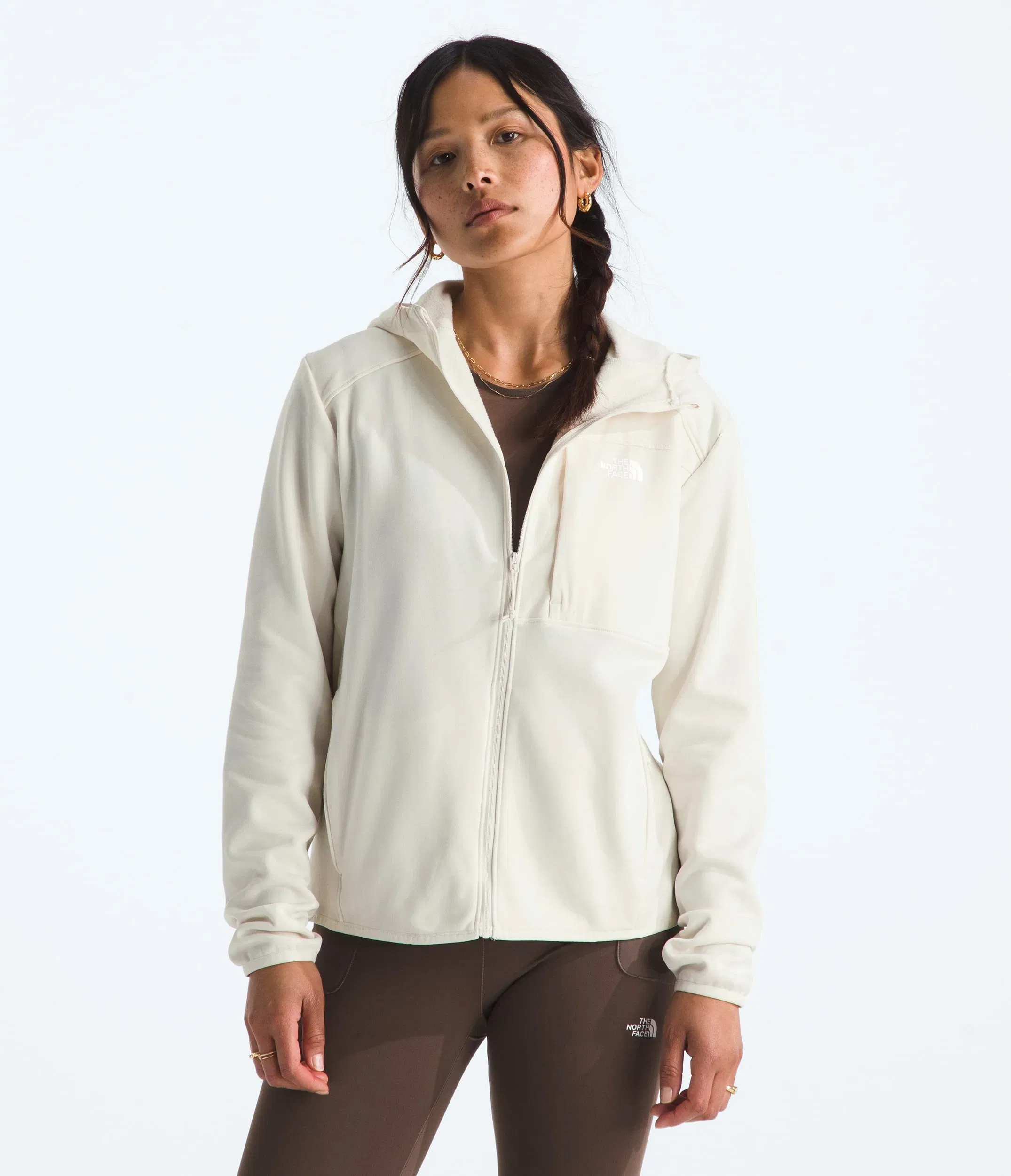 The North Face Women’s TNF™ Performance Fleece Full-Zip Hoodie White Dune