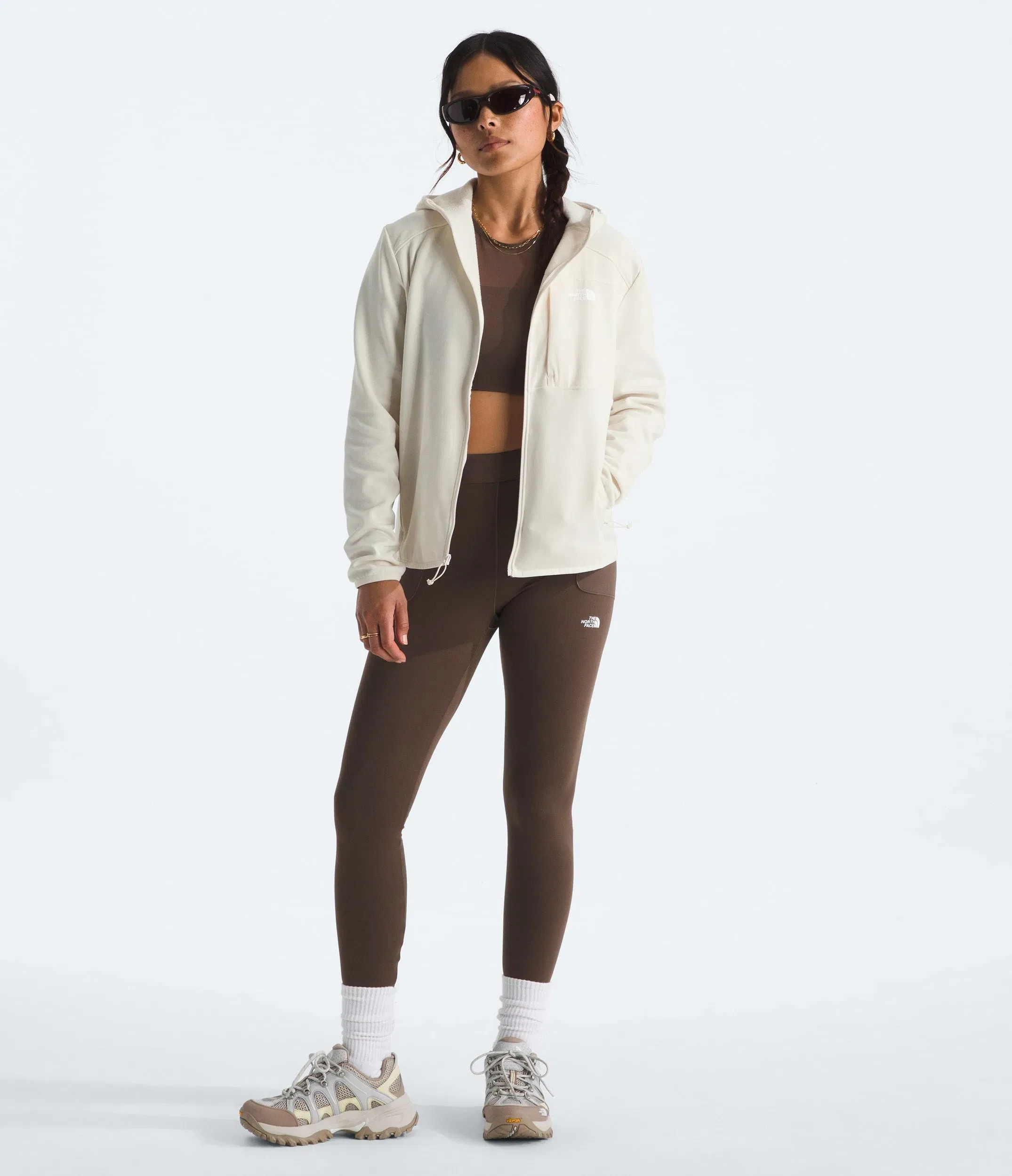 The North Face Women’s TNF™ Performance Fleece Full-Zip Hoodie White Dune