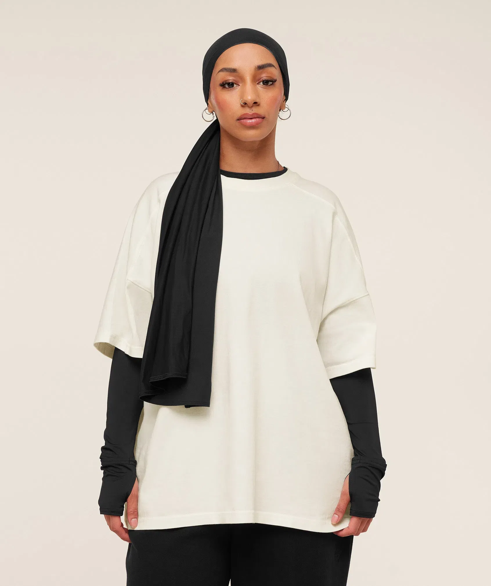 Women's Gymshark Pump Cover Structured Fleece Top Soft White