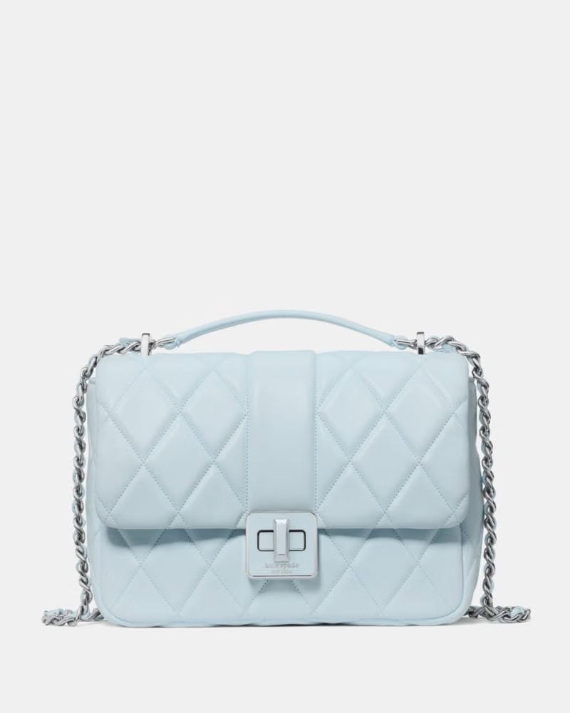 KateSpade Carey Quilted Small Flap Crossbody Crisp Sky