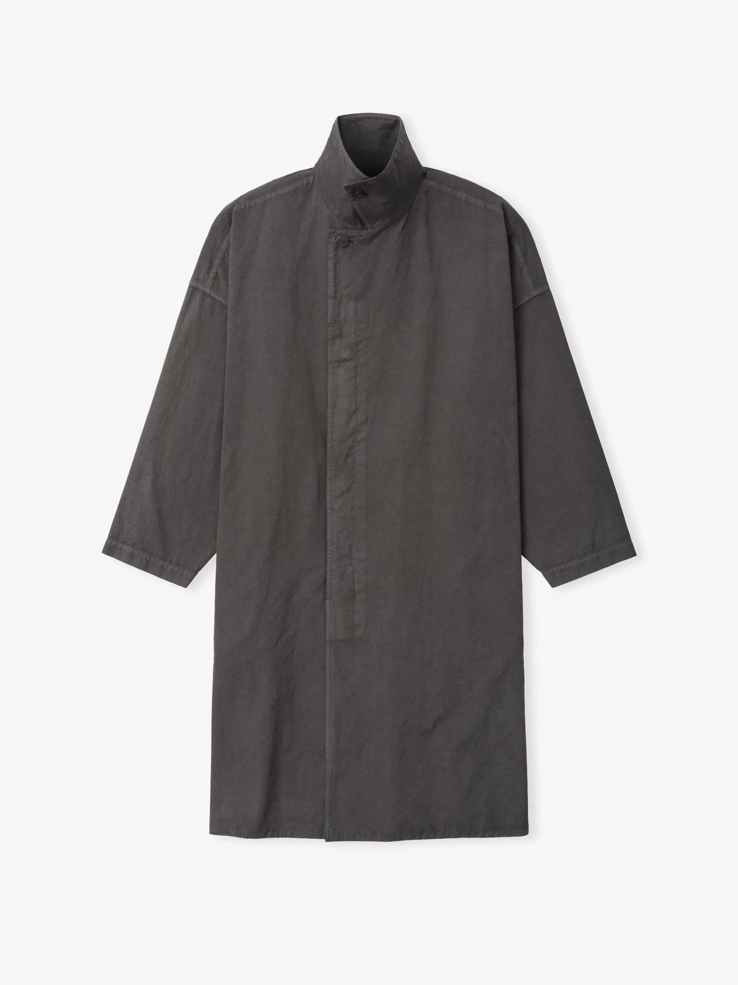 Essentials Garment-Dyed Cropped Sleeve Car Coat Dark Grey