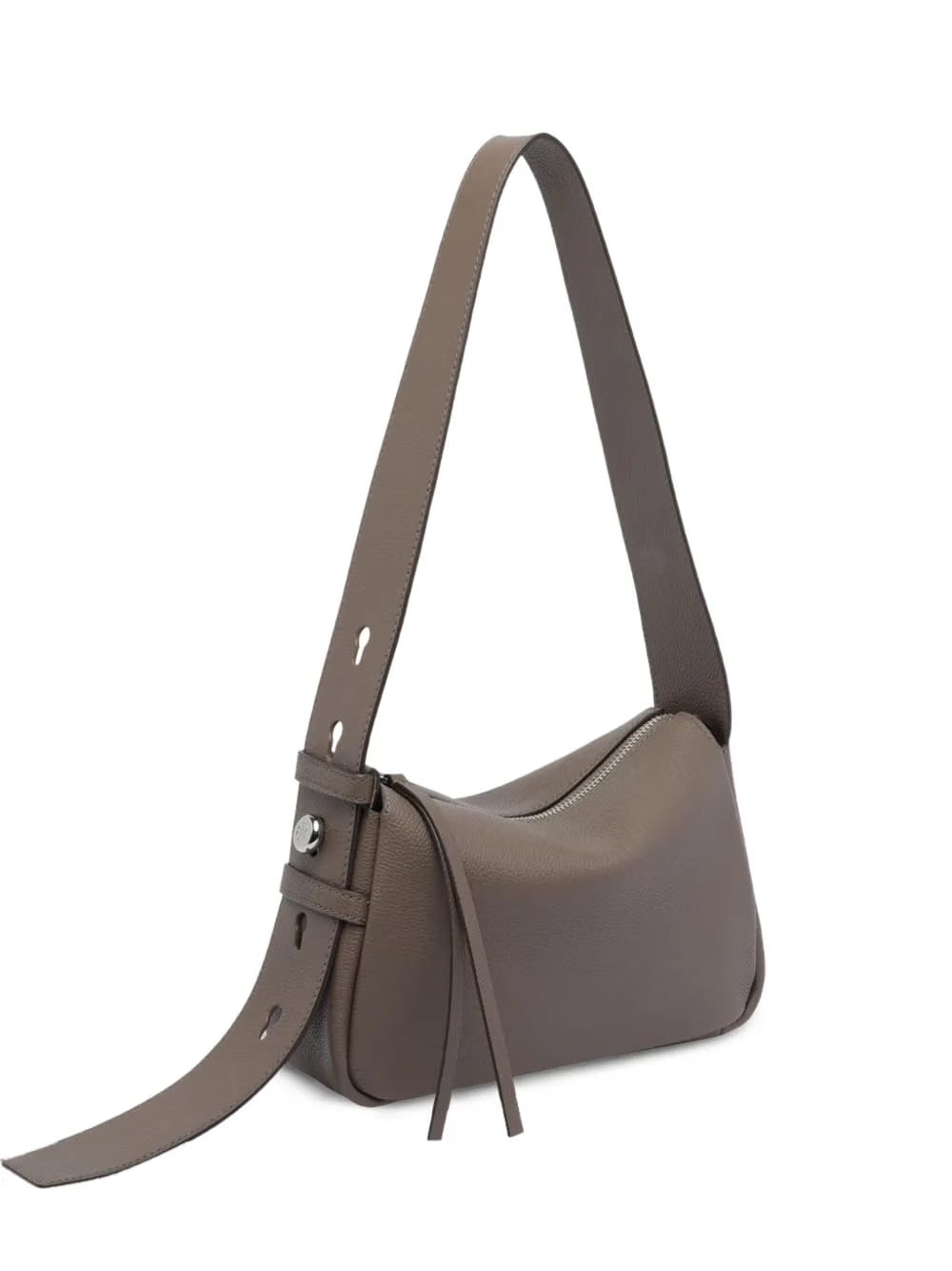 small zip-fastening leather shoulder bag