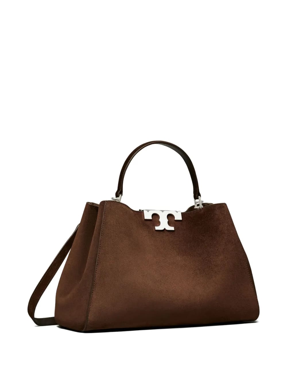 double-T logo suede satchel