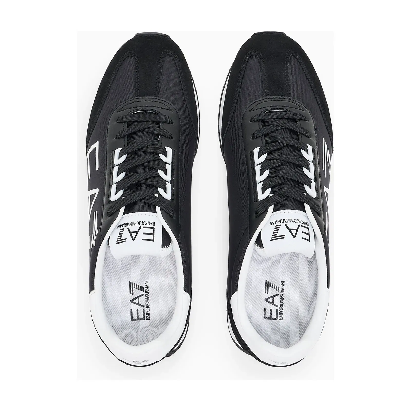 Ea7 Fabric Sneaker With Suede Inserts Vintage Black