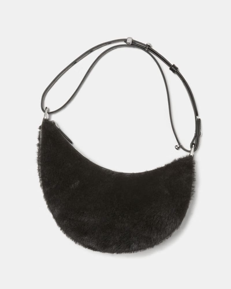 KateSpade Duo Shearling Bear Crossbody Bag Black Multi