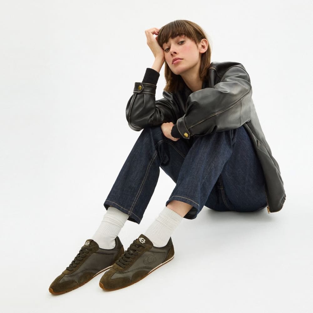 Women's Coach Flat Sneaker Olive