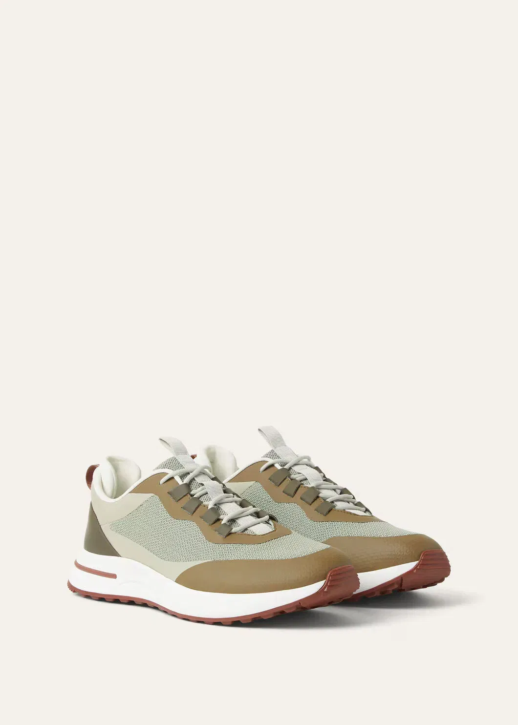 LoroPiana Week End Walk Sneaker Frost Dark Green