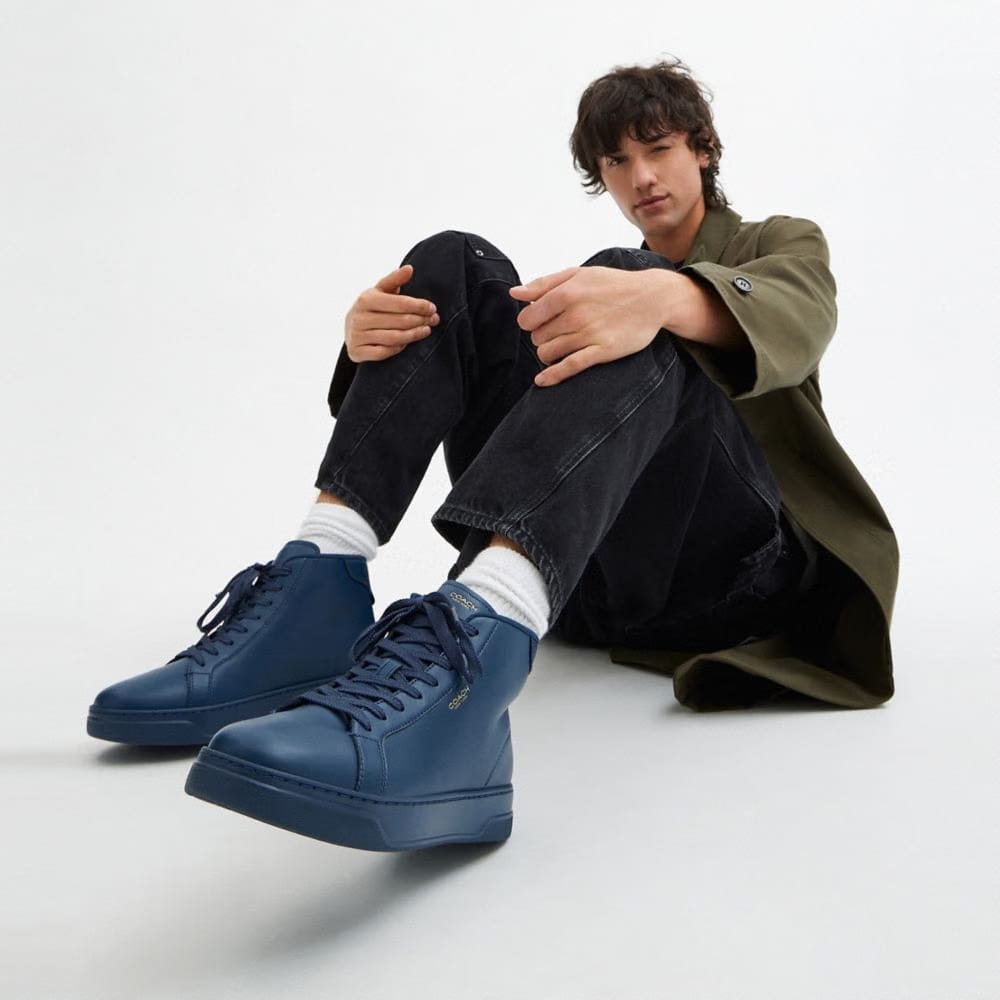 Men's Coach High Line High Top Sneaker Deep Blue