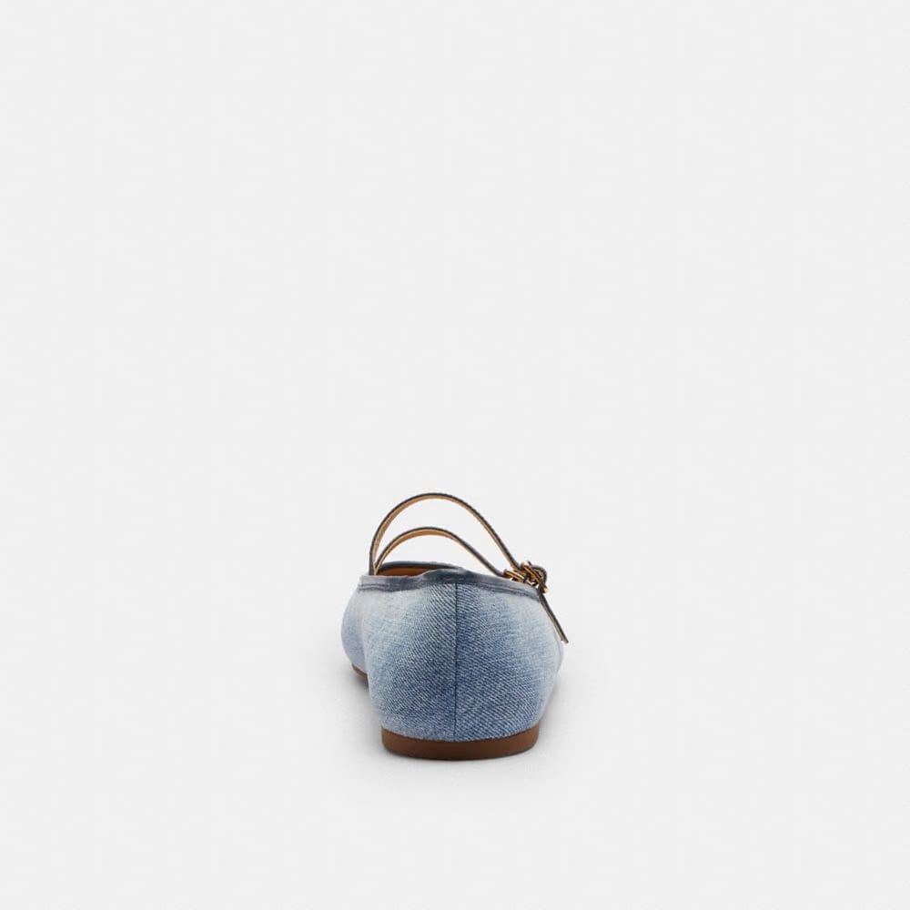 Women's Coach Double Buckle Mary Jane In Loved Denim Light Denim