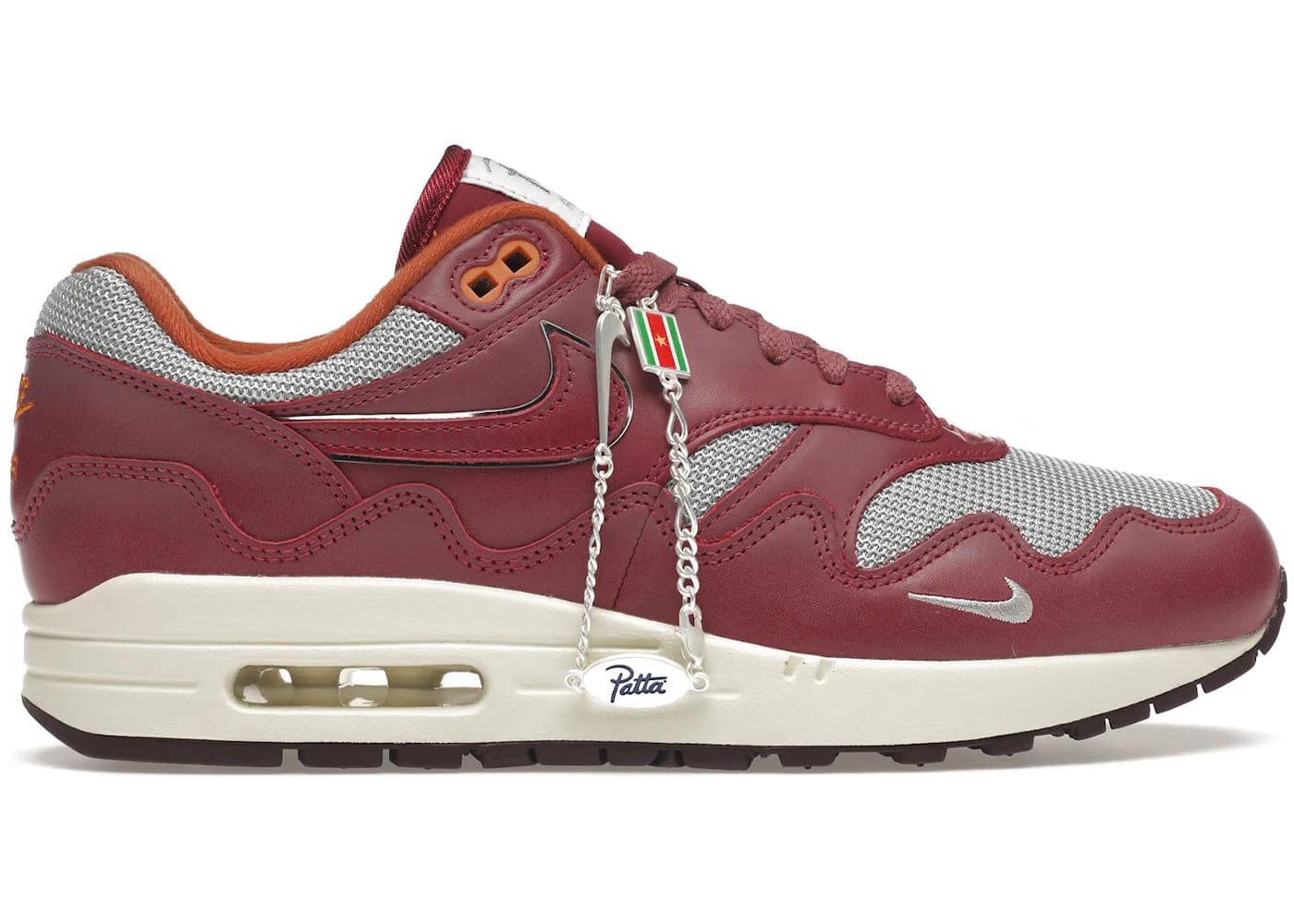 Nike Air Max 1 Patta Waves Rush Maroon With Bracelet