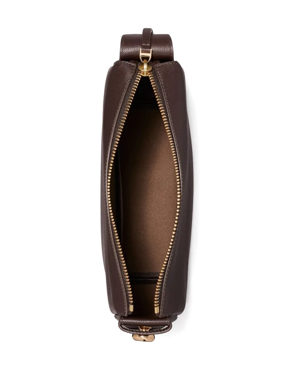 zip-fastening flap shoulder bag
