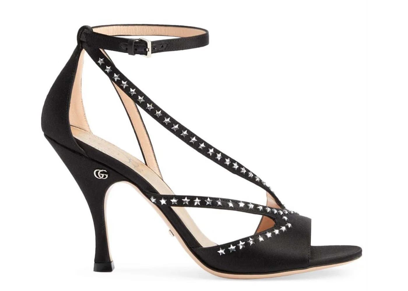 Gucci Star-Embellished Gg 95Mm Sandals Black Womens