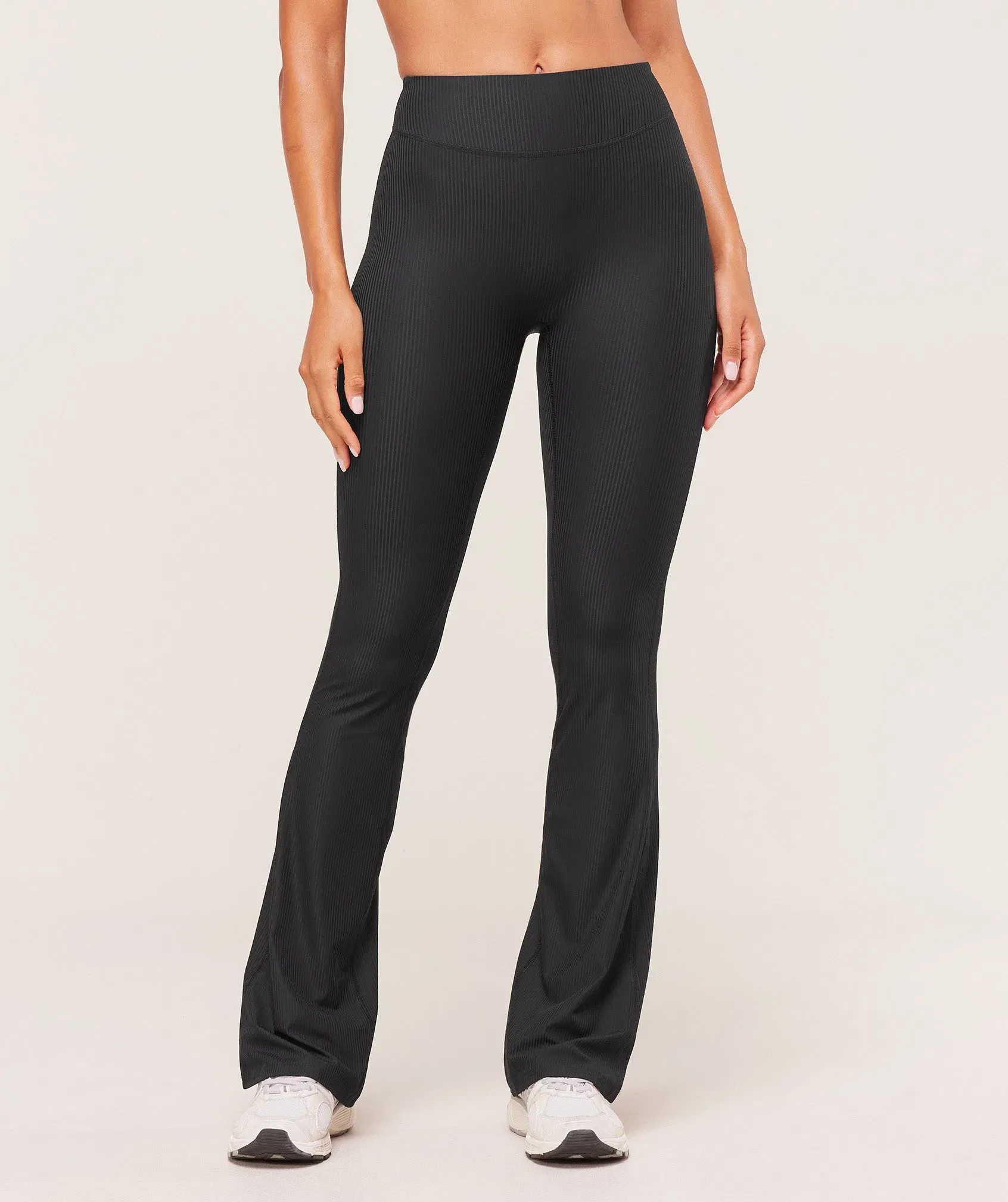 Women's Gymshark Ribbed Flared Leggings Black