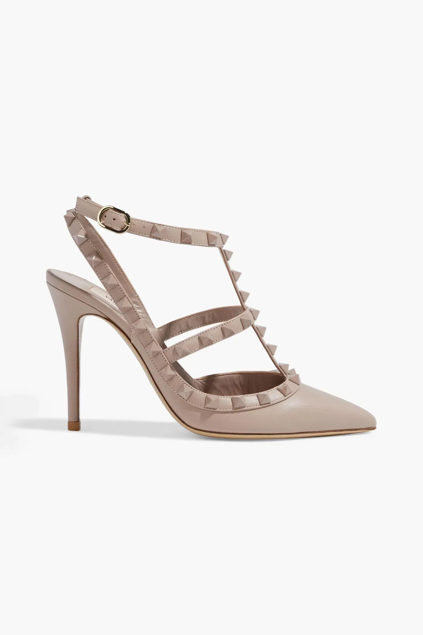 Valentino Garavani Rockstud Leather Pumps Neutral Women's