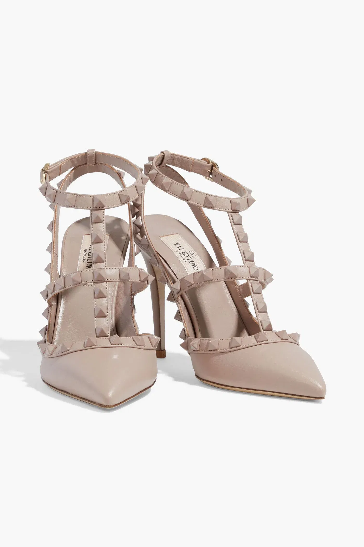 Valentino Garavani Rockstud Leather Pumps Neutral Women's