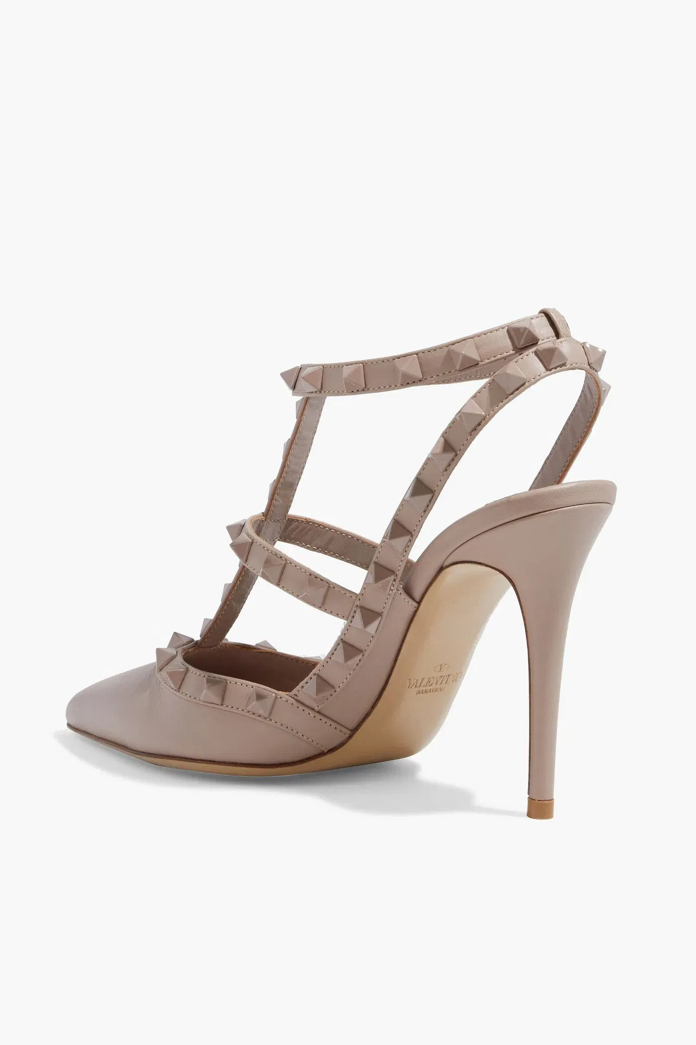 Valentino Garavani Rockstud Leather Pumps Neutral Women's