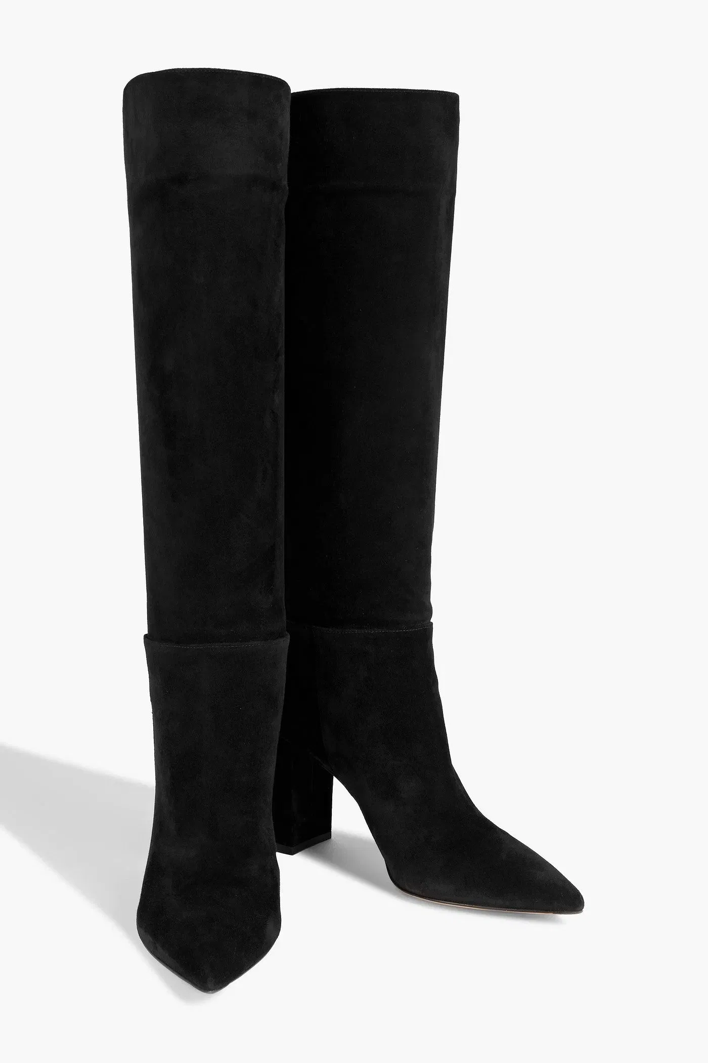 Gianvito Rossi Piper 85 Suede Knee Boots Black Women's