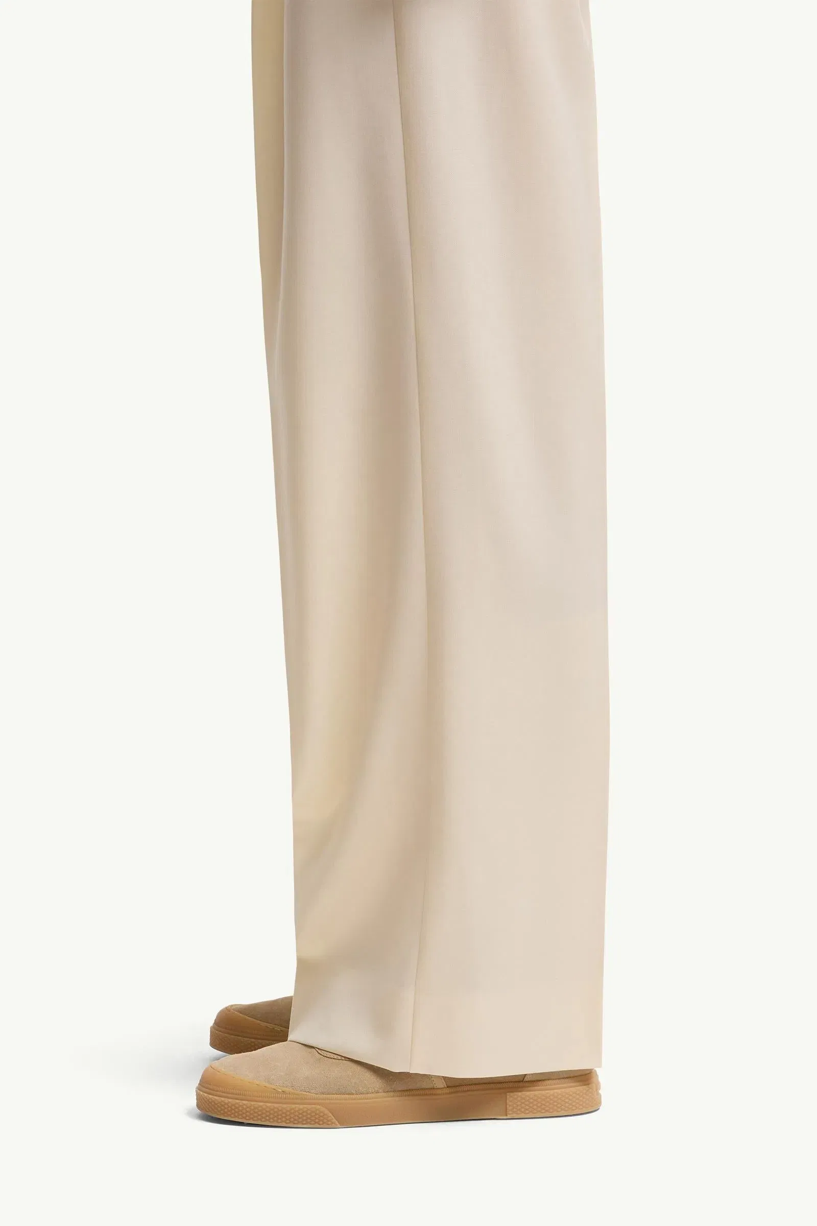 Moncler Wool Gabardine Tailored Pants White White