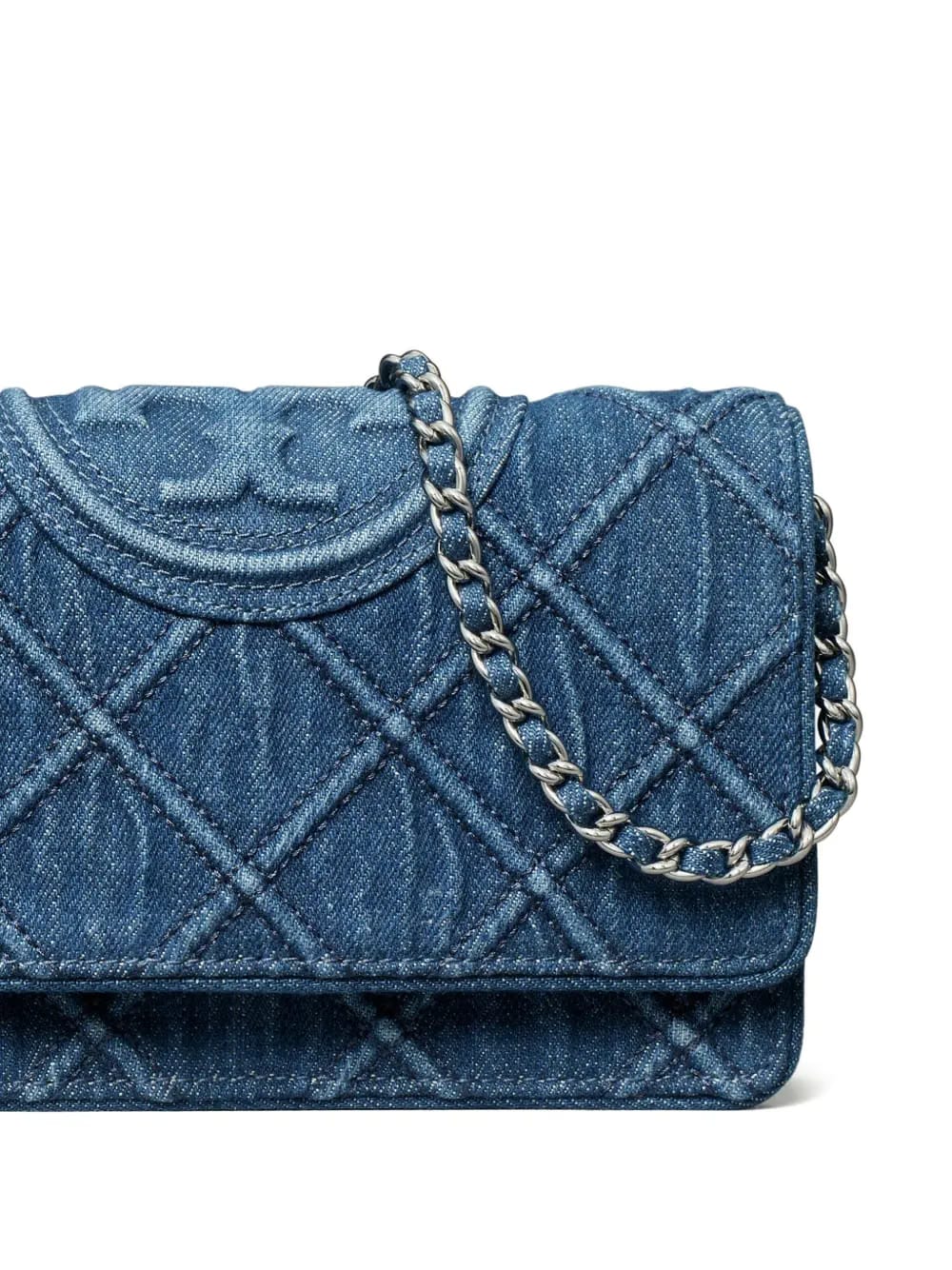 Fleming Soft denim chain cross body bag