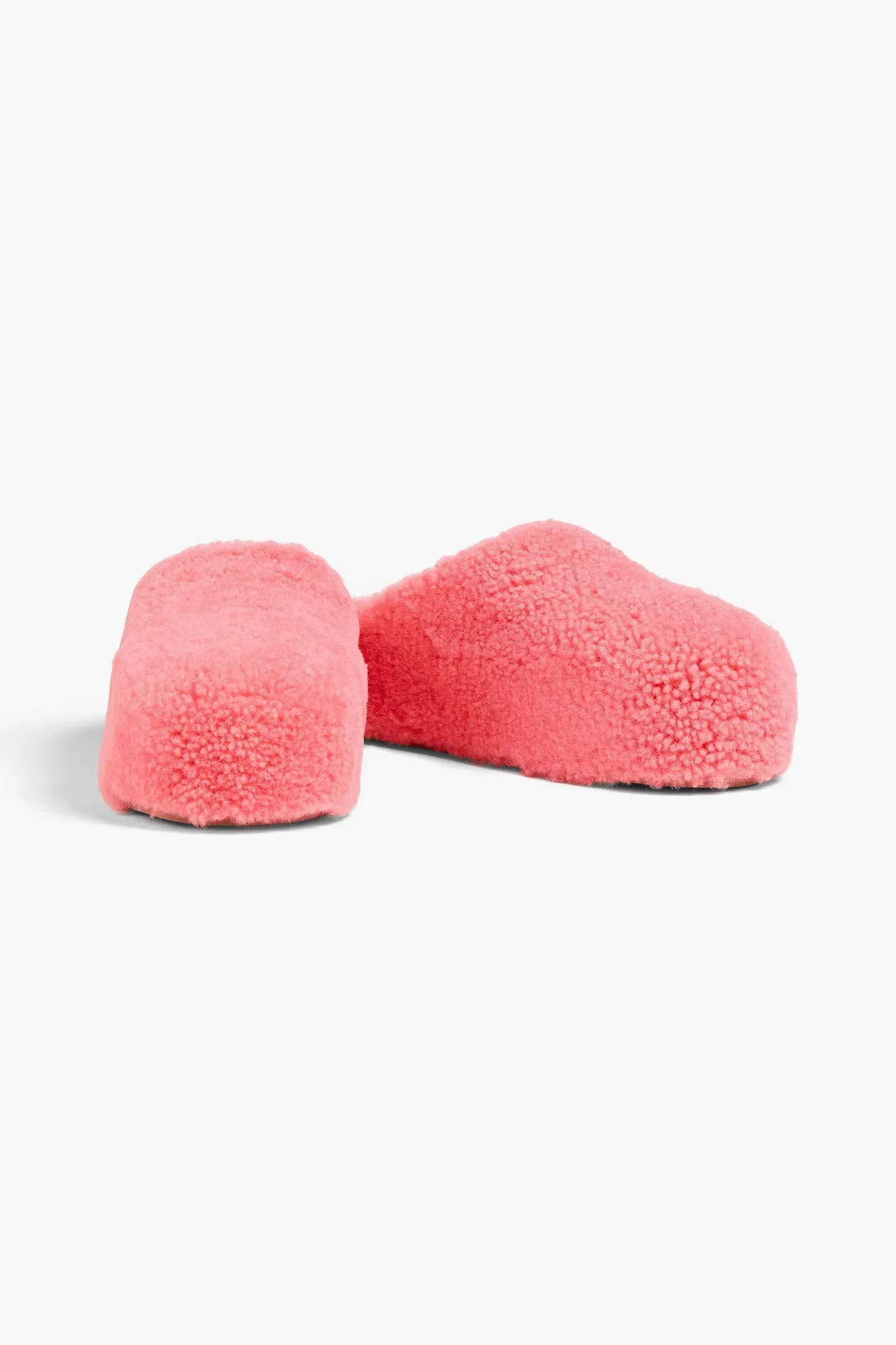 Amina Muaddi Giuly Shearling Slippers Bubblegum Women's