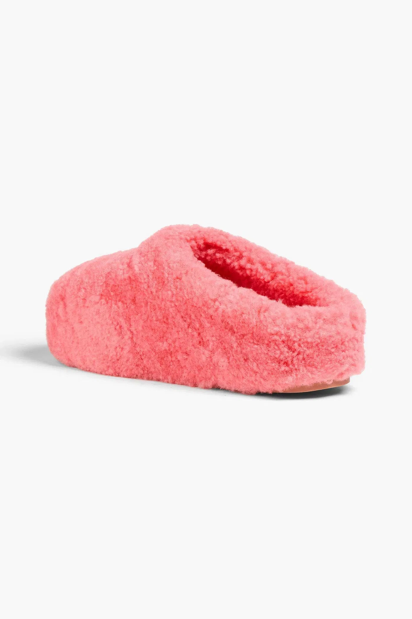Amina Muaddi Giuly Shearling Slippers Bubblegum Women's