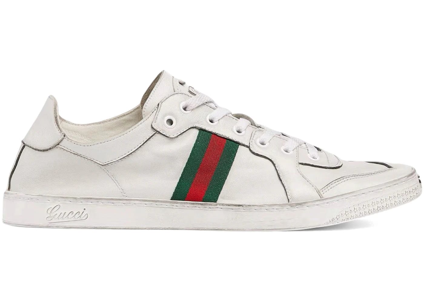 Gucci Stretch Low-Top Sneaker White Leather