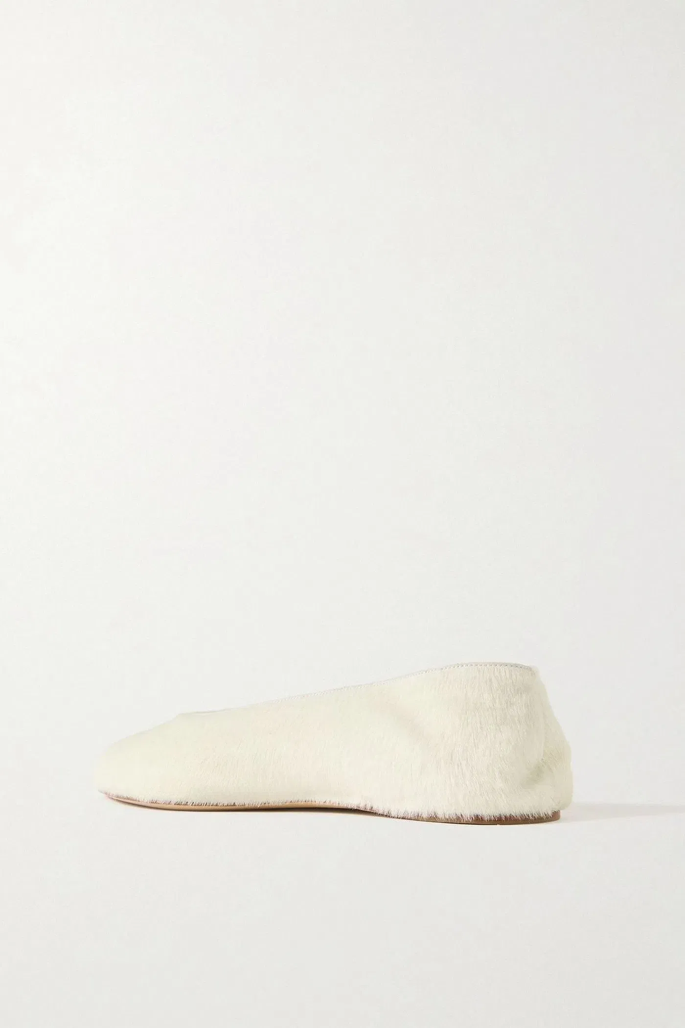 Gabriela Hearst Andre Calf Hair Point-Toe Flats Ivory Women's