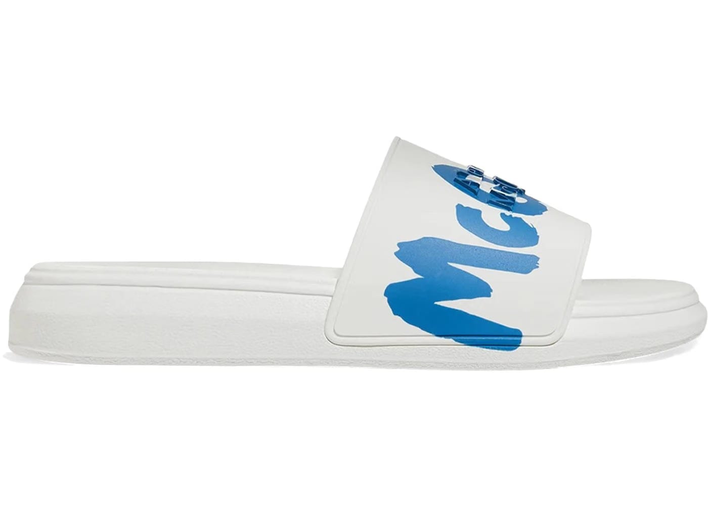 Alexander McQueen Rubber Pool Slide Graffiti - White Lake Blue