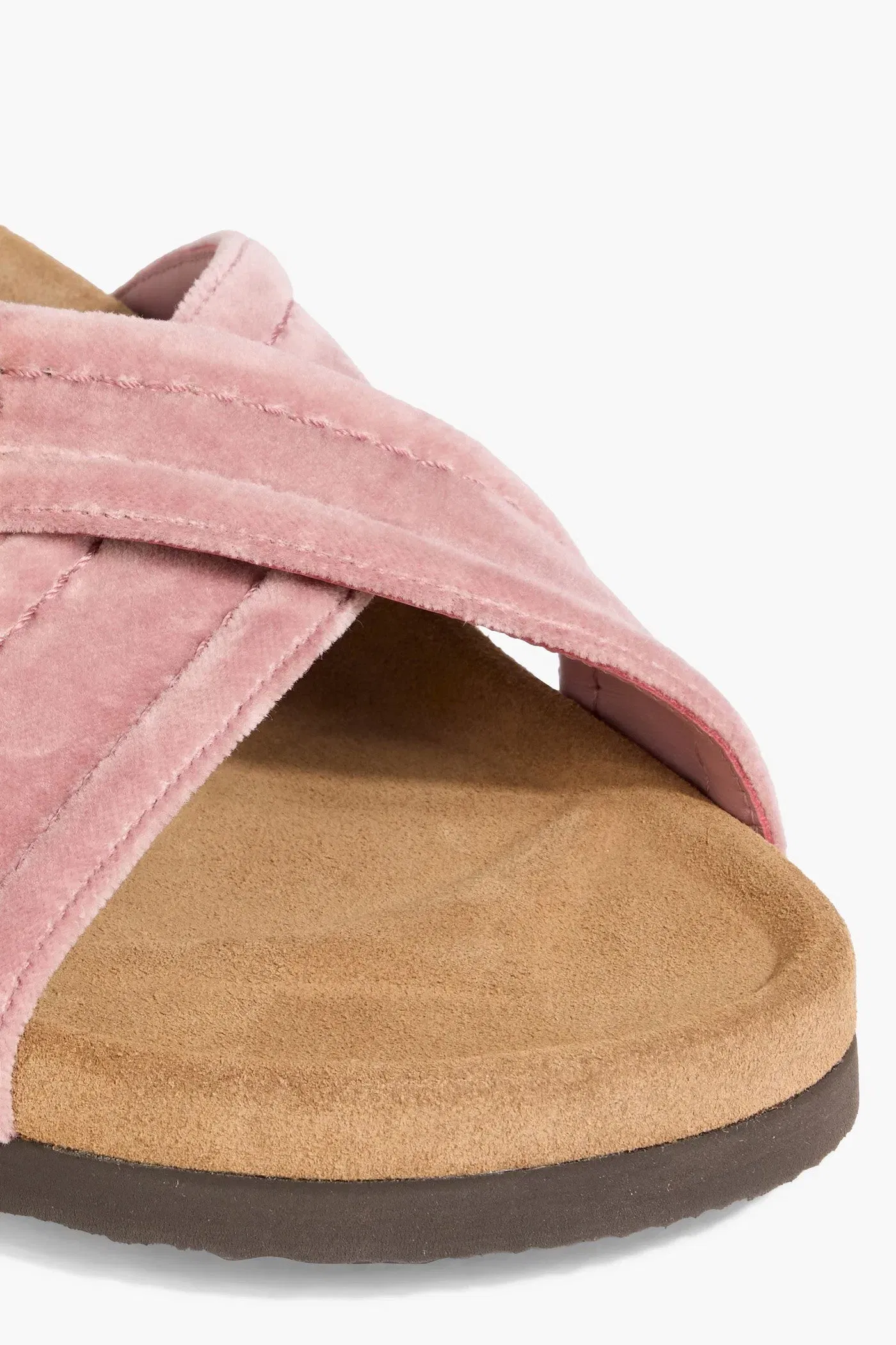 Valentino Garavani Buckled Velvet Slides Antique Rose Women's