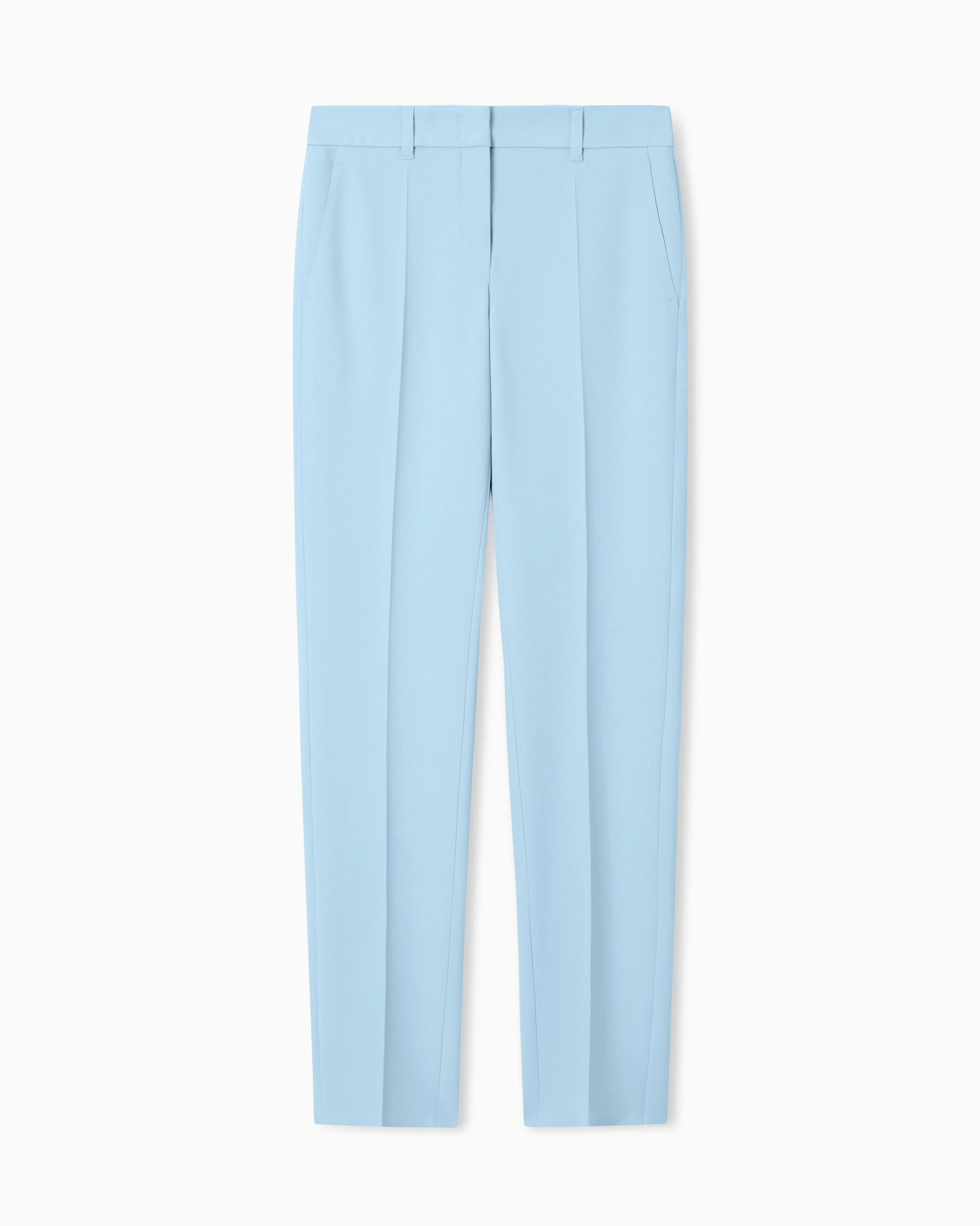 Emporio Armani Cady crêpe trousers with belt loops and rib