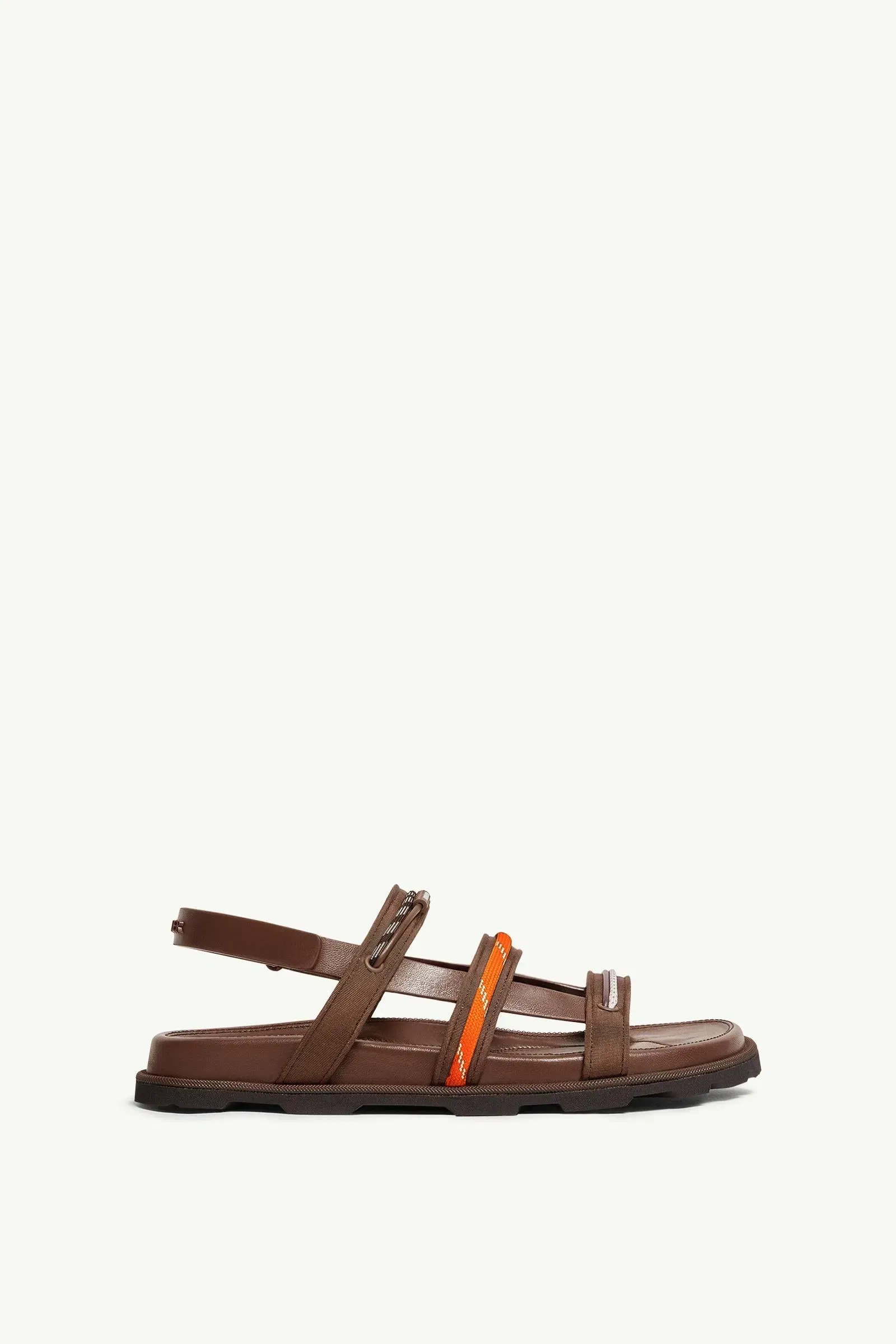 Moncler Vera Isla Leather Sandals Brown