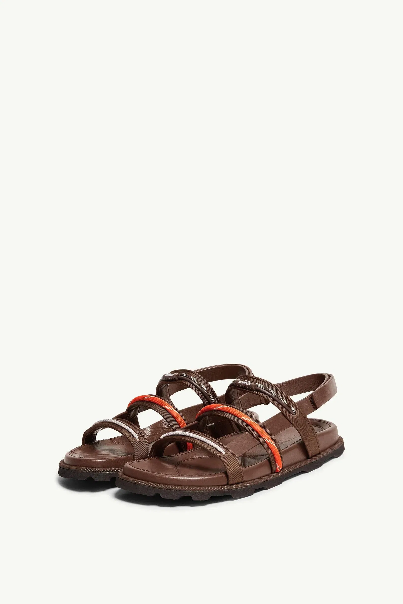 Moncler Vera Isla Leather Sandals Brown