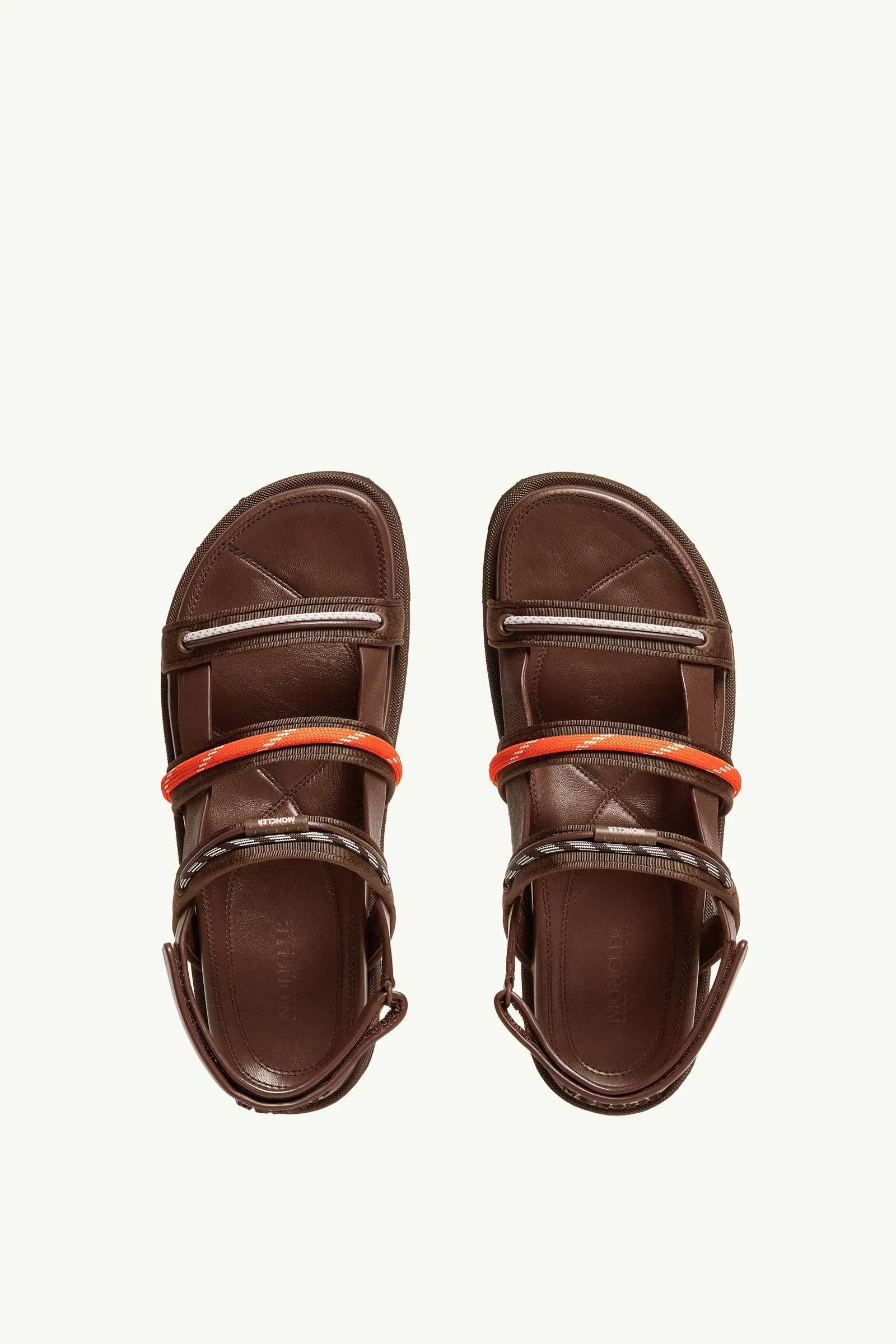 Moncler Vera Isla Leather Sandals Brown