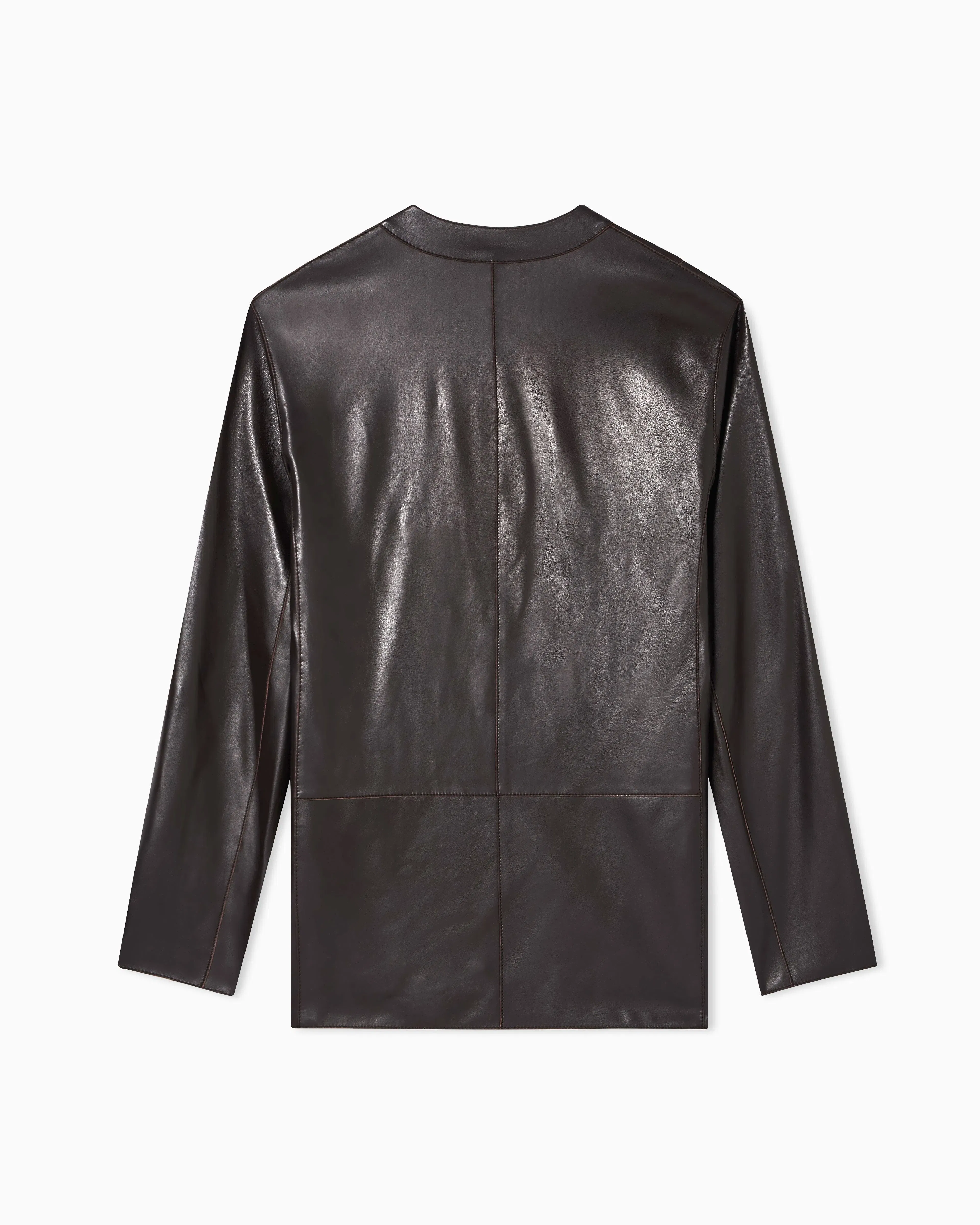 Emporio Armani raw-cut glove-quality lambskin nappa leather blazer