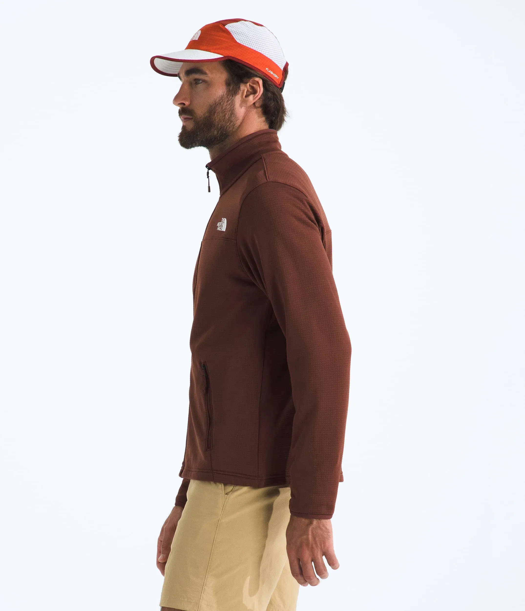The North Face Men’s Cedar Trail Grid Fleece Full-Zip Jacket Ember Soil