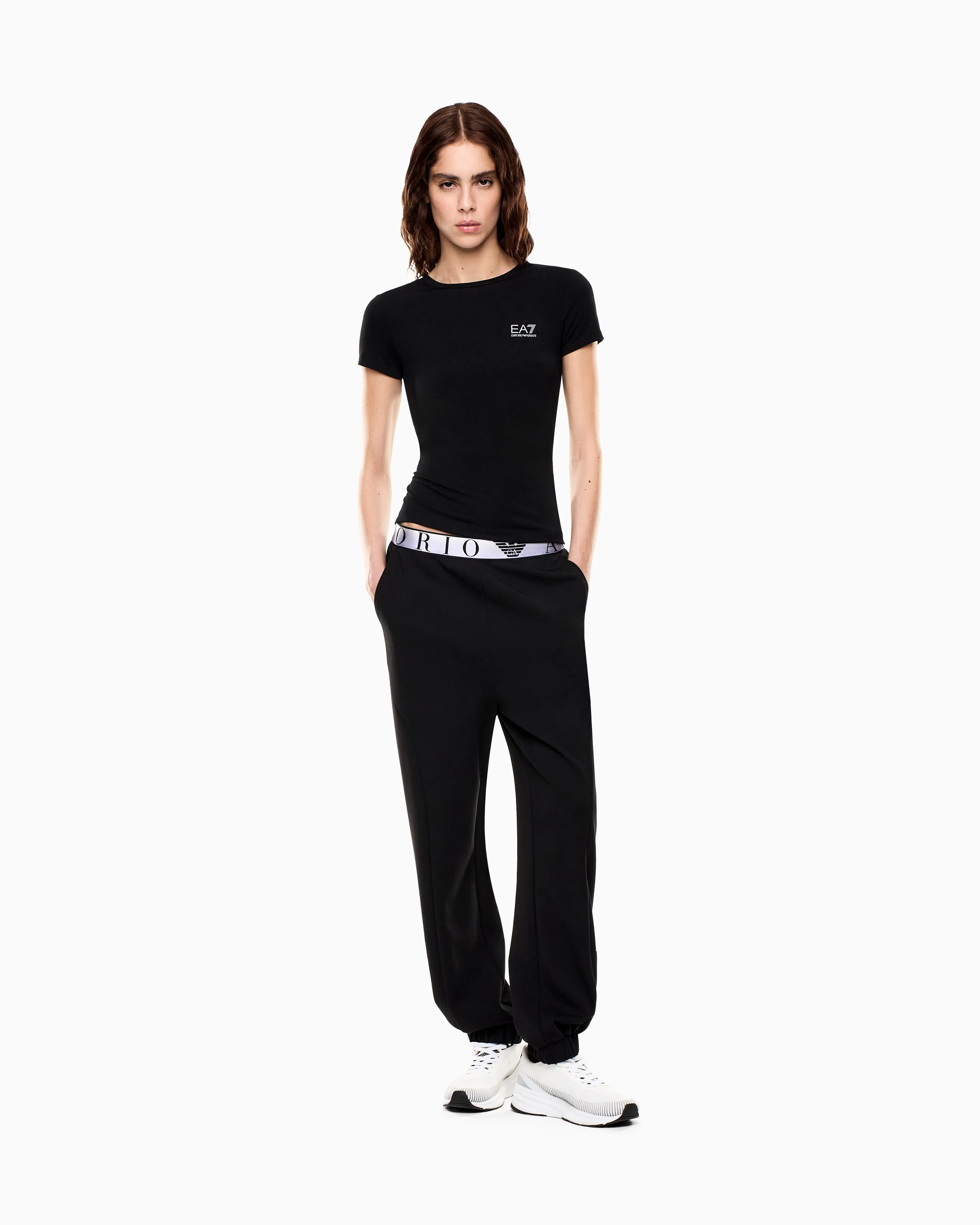 EA7 Natural Ventus7 technical fabric T-shirt