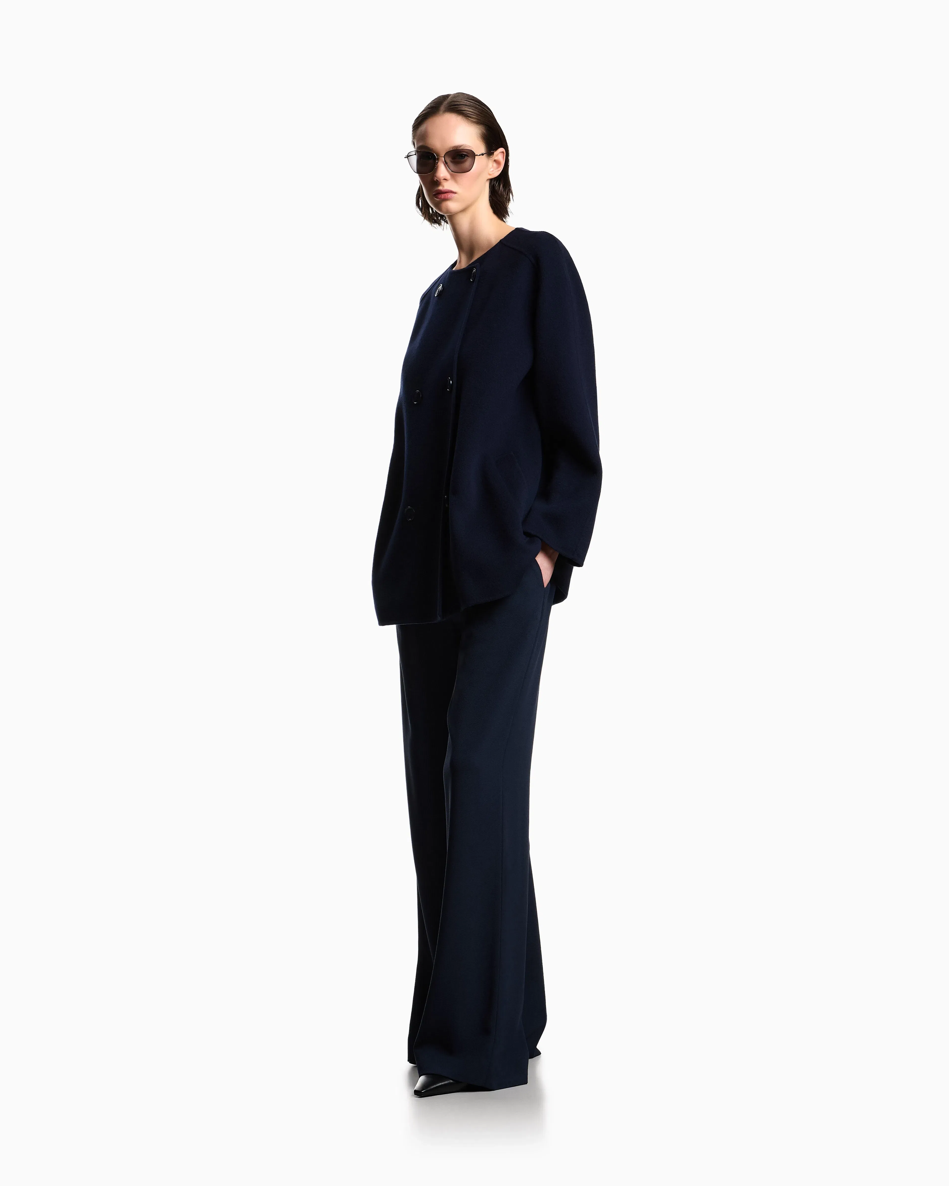 Emporio Armani Double-breasted wool and cashmere pea coat