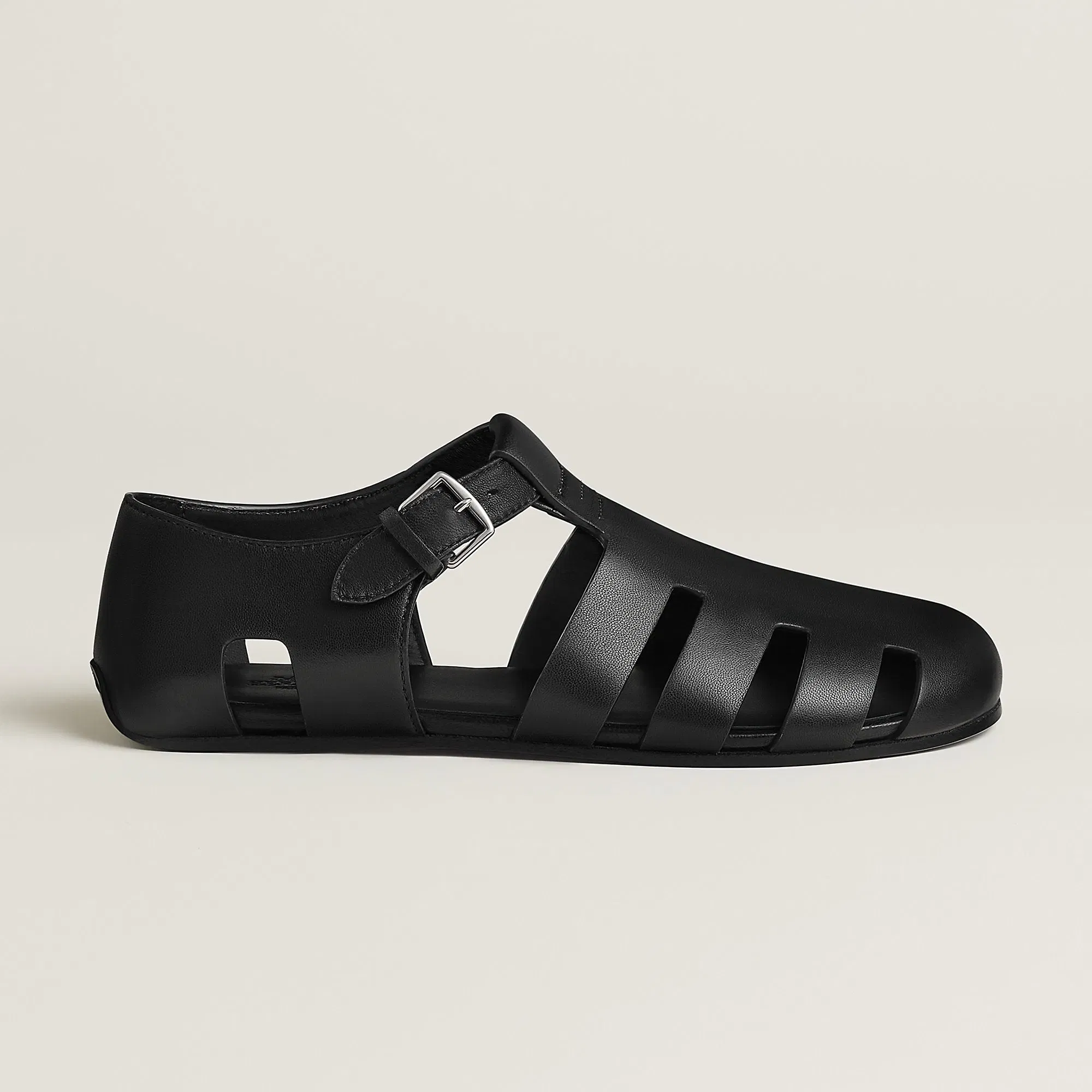 Hermes Motif Sandal Noir