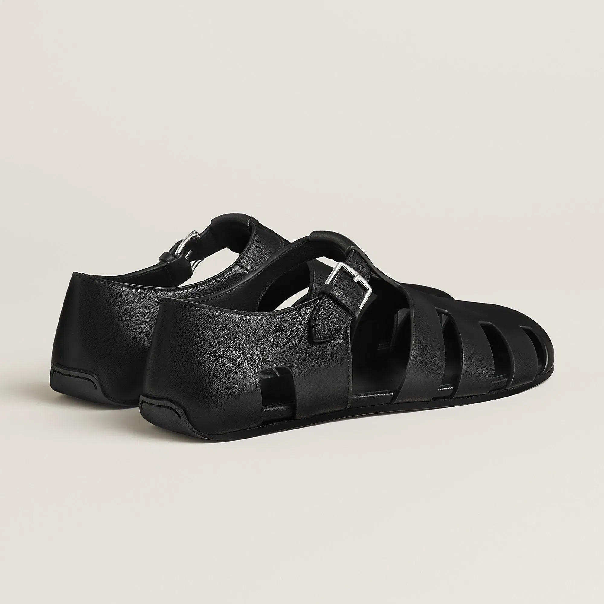 Hermes Motif Sandal Noir