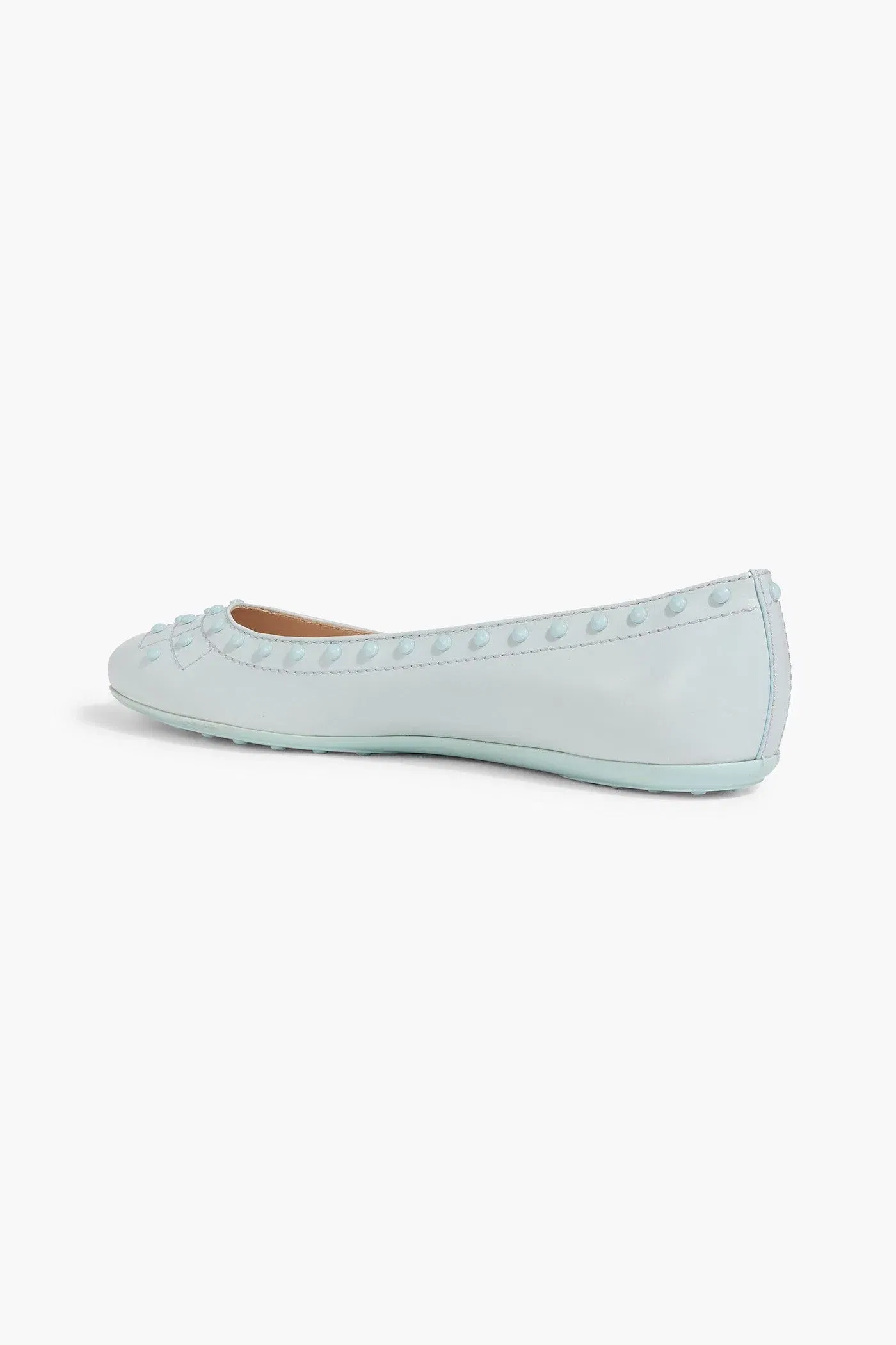 Tod's Studded Leather Ballet Flats Sky Blue Women's